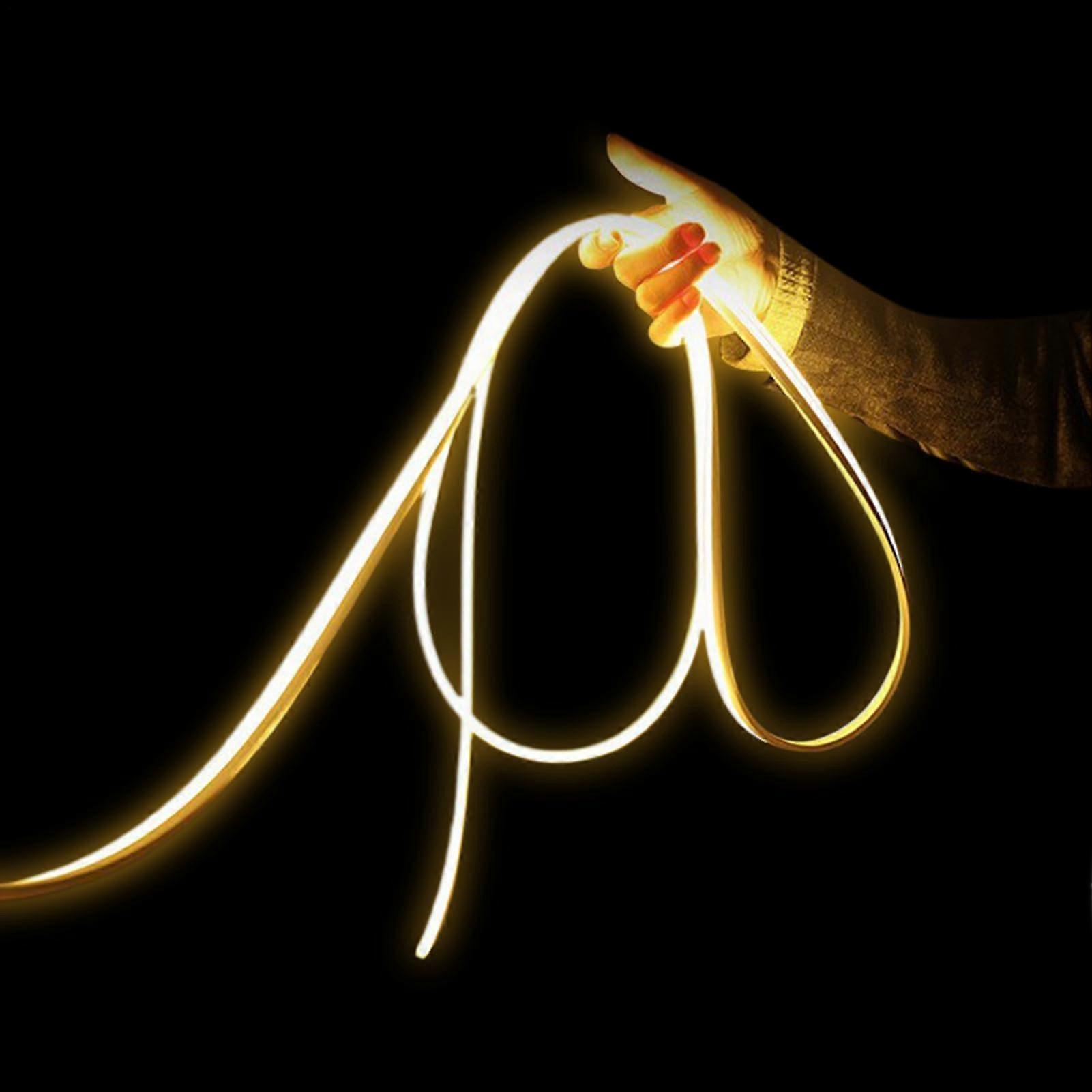 Car LED Strip Lights Dynamic Flowing Trunk Light 4M Full Circle Yellow Compatible With Cargo Trailers And Trucks