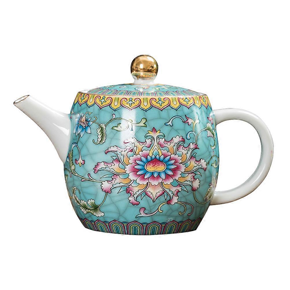 Vintage Ceramic Tea Maker Heat-Resistant for Storing Blue Teapot