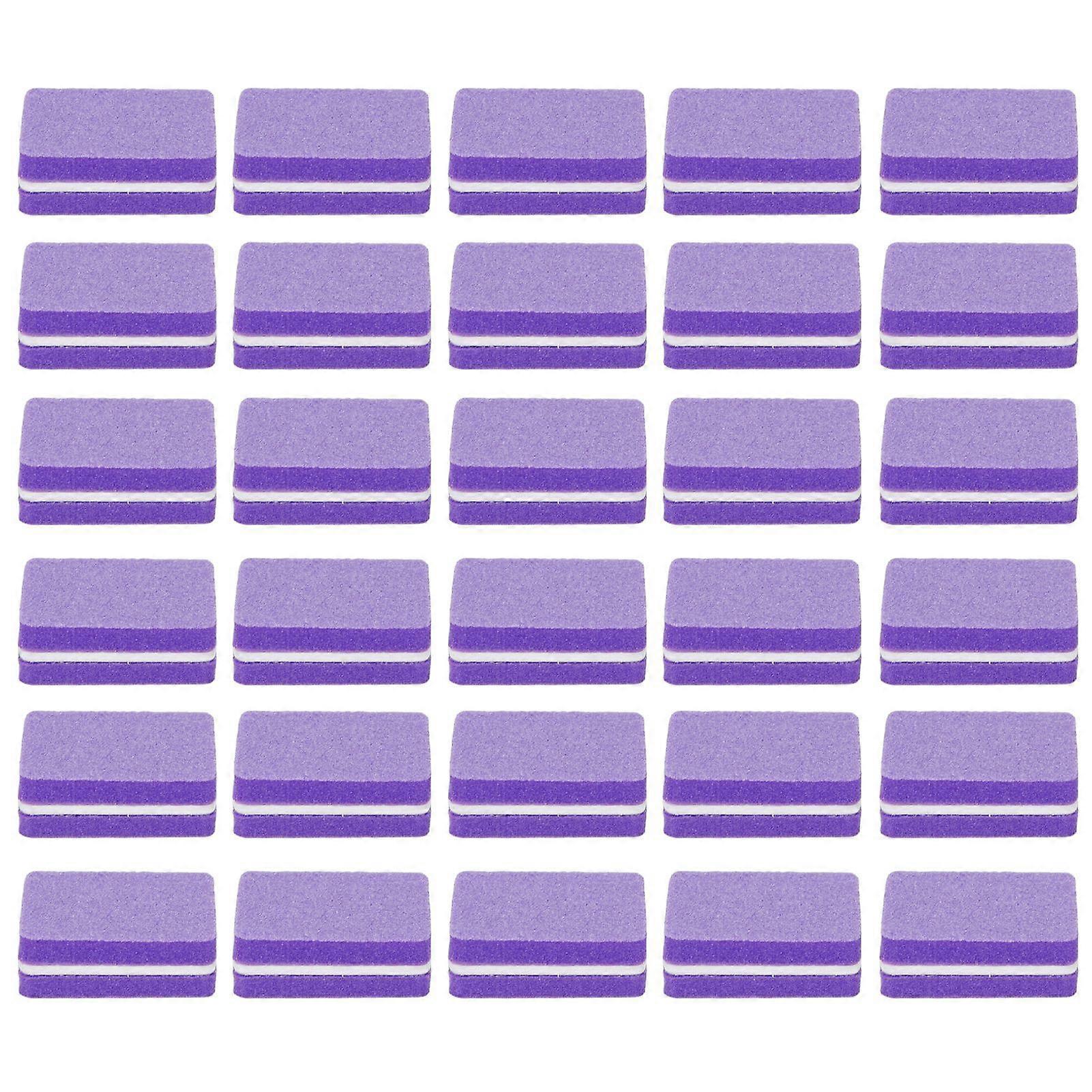 30pcs Mini Nail Buffer Professional Portable Home Salon Nail Buffing Sanding Block Manicure ToolPurple
