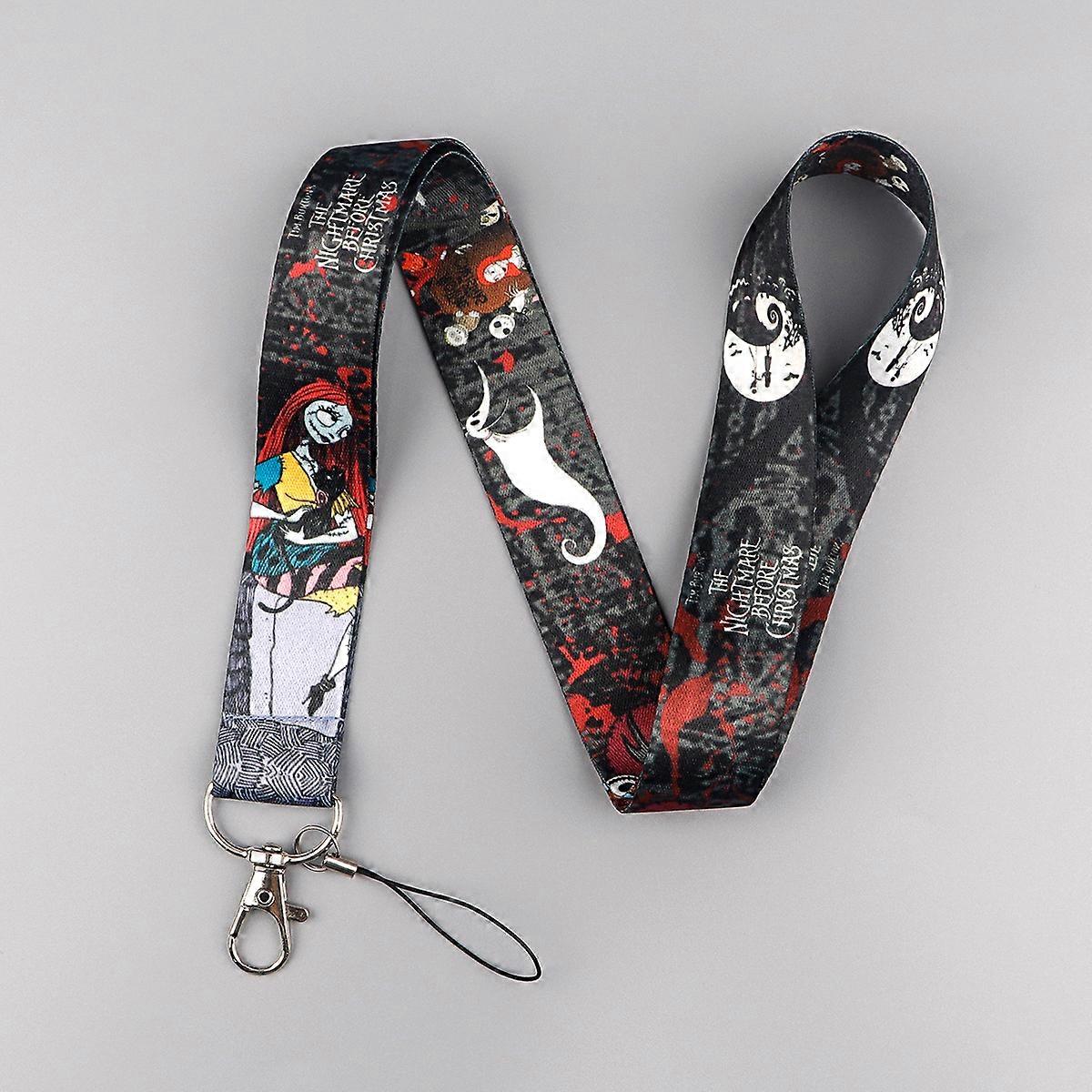 Christmas Lanyard Neck Strap Halloween Skeleton Keychain for Pendant Key ID Badge Holder Key Holder DIY Hang Rope Keyrings