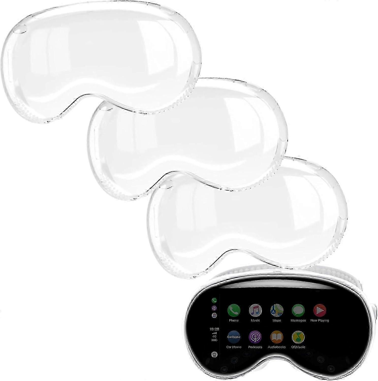 Crystal Clear TPU Case for Apple Vision Pro Headset, Slim Protective Cover with Silicone Soft Touch for VR Gaming