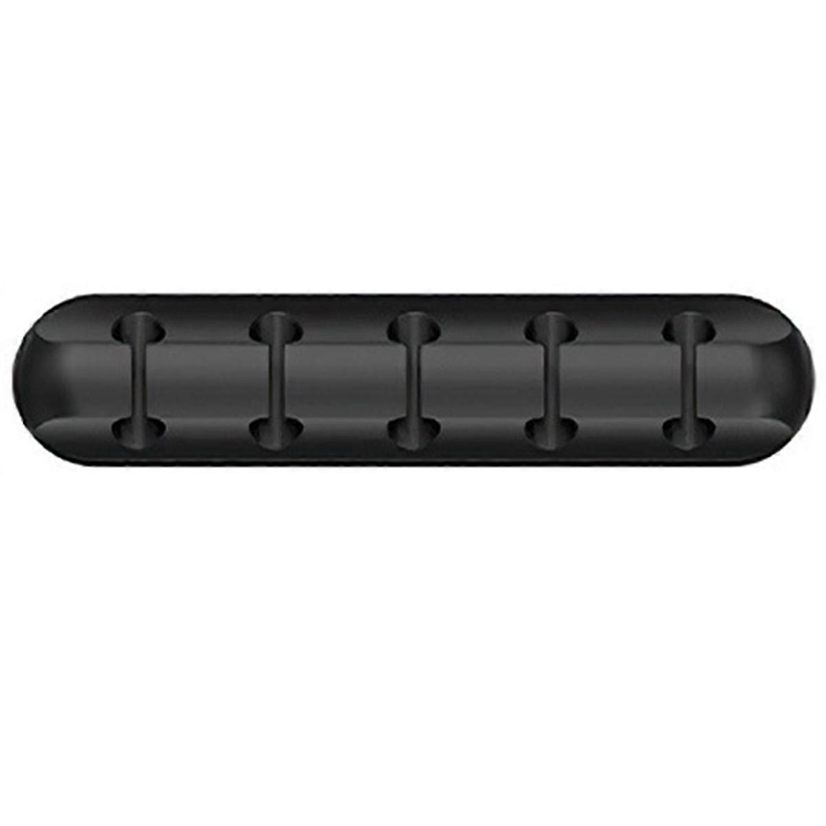 5 Holes Self-Adhesive Power Cord Manager Fixed Chuck Plug Mouse Cable Headset Winder Mobile Phone Data Cable Card Black