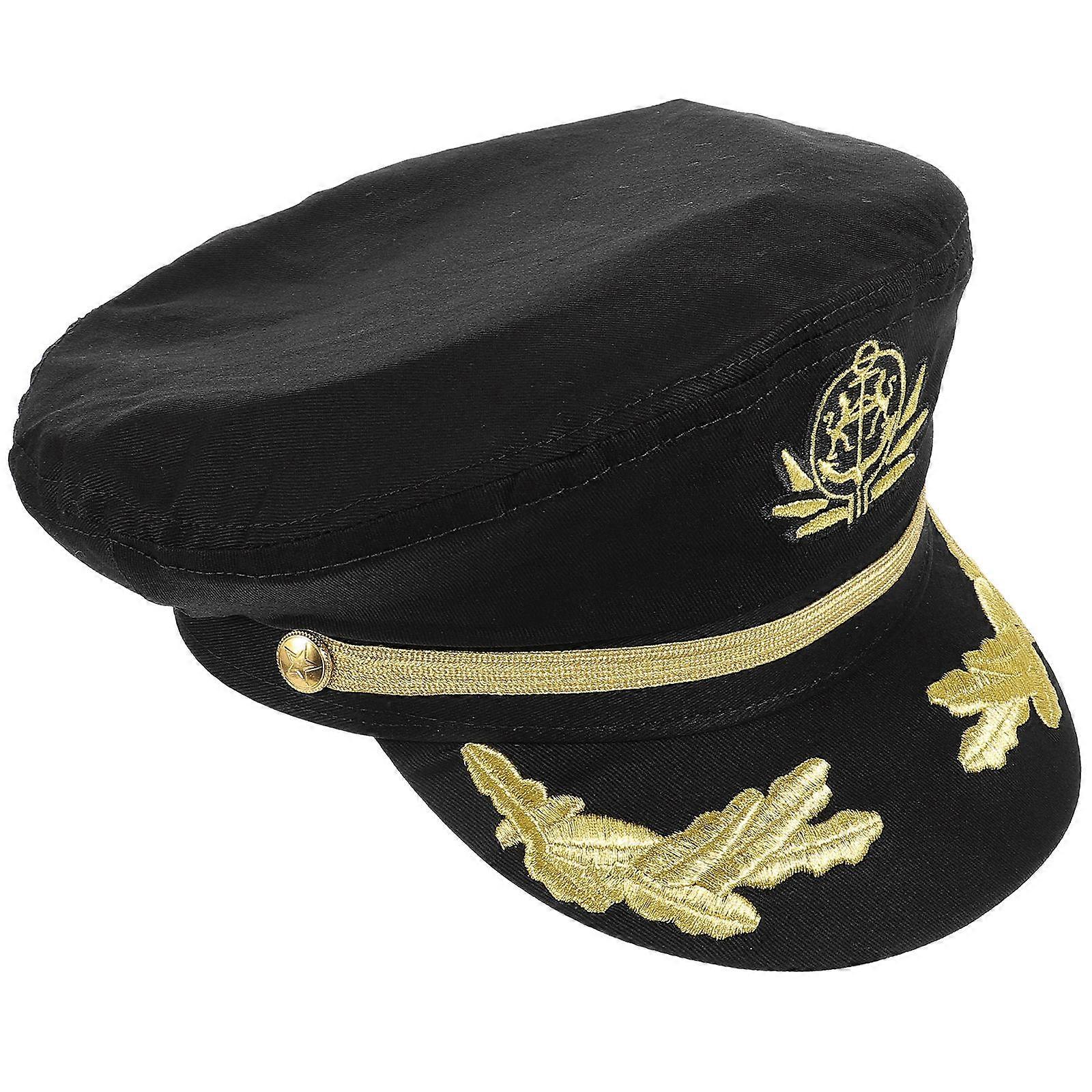 Captain Hat Hat for Decoration Embroidered 1 Piece