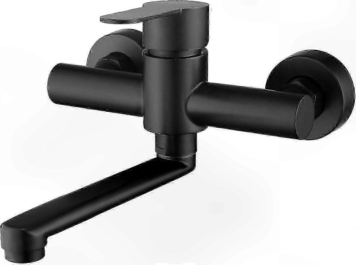 Wall-Mounted 360° Swivel Faucet with Stainless Steel Finish for Sink Mixer Tap