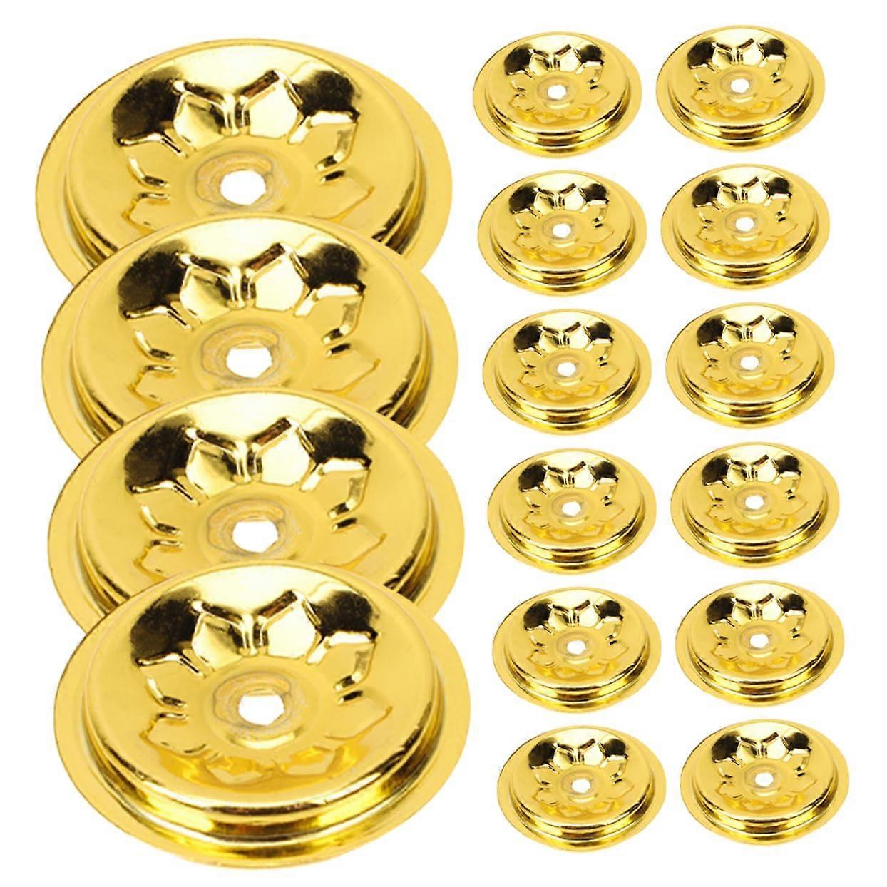 16pcs Kerosene Wick Floating Disc Candle Holders Vintage Oil Lamp Parts Cork Metal Stand for Worship and Decoration