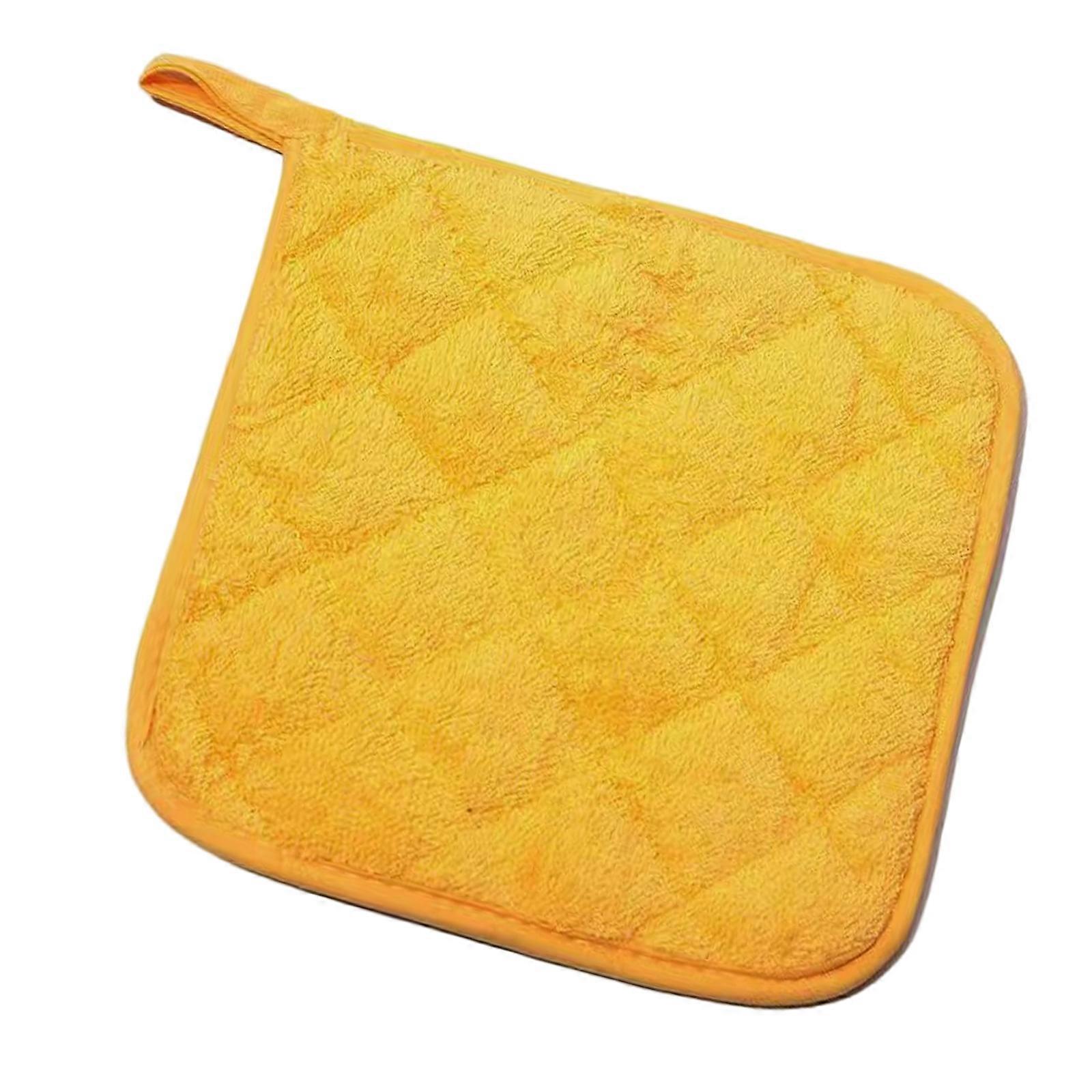 Space Saving Hanging Kitchen Pad With Heat Resistant Grid Texture and Sturdy Base  Yellow