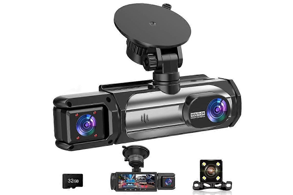 3 in 1 Dash Cam Mini Dash Camera for Cars with Night Vision and Loop Recording