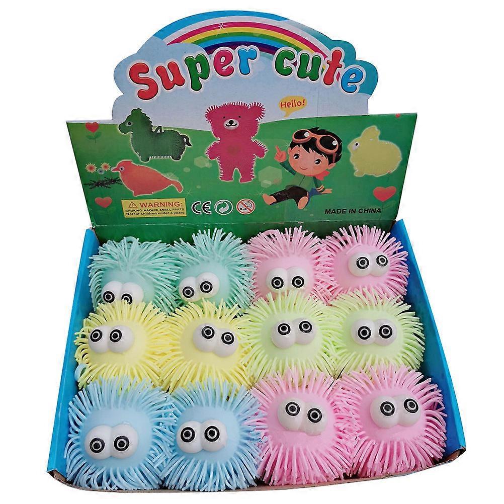 Kids Toys Flashing Ball for Playing 12Pcs Silicone Assorted Color Luminous Balls