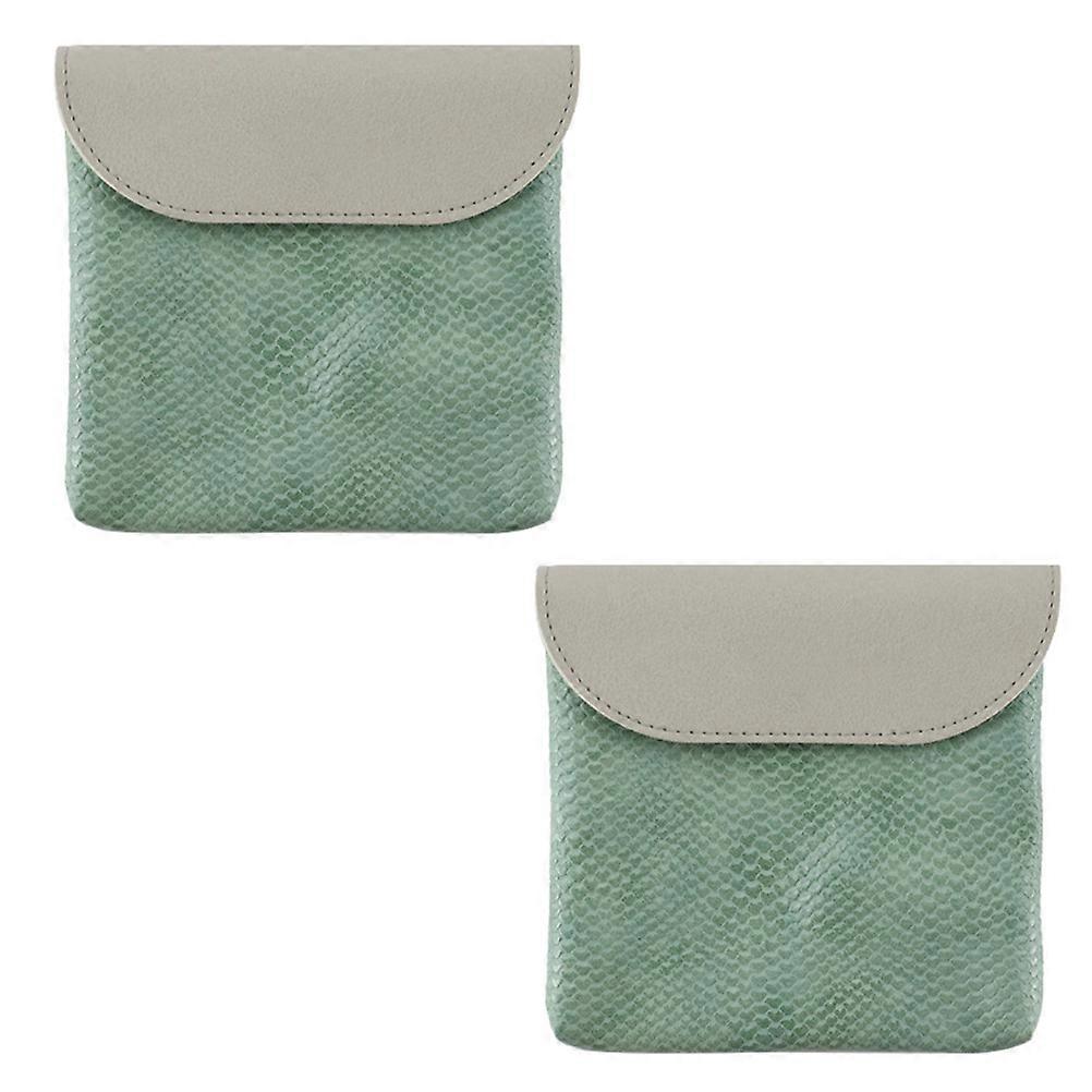 Portable PU Storage Bags Coin Purses for Change 4Pcs Green Snake-Print Design