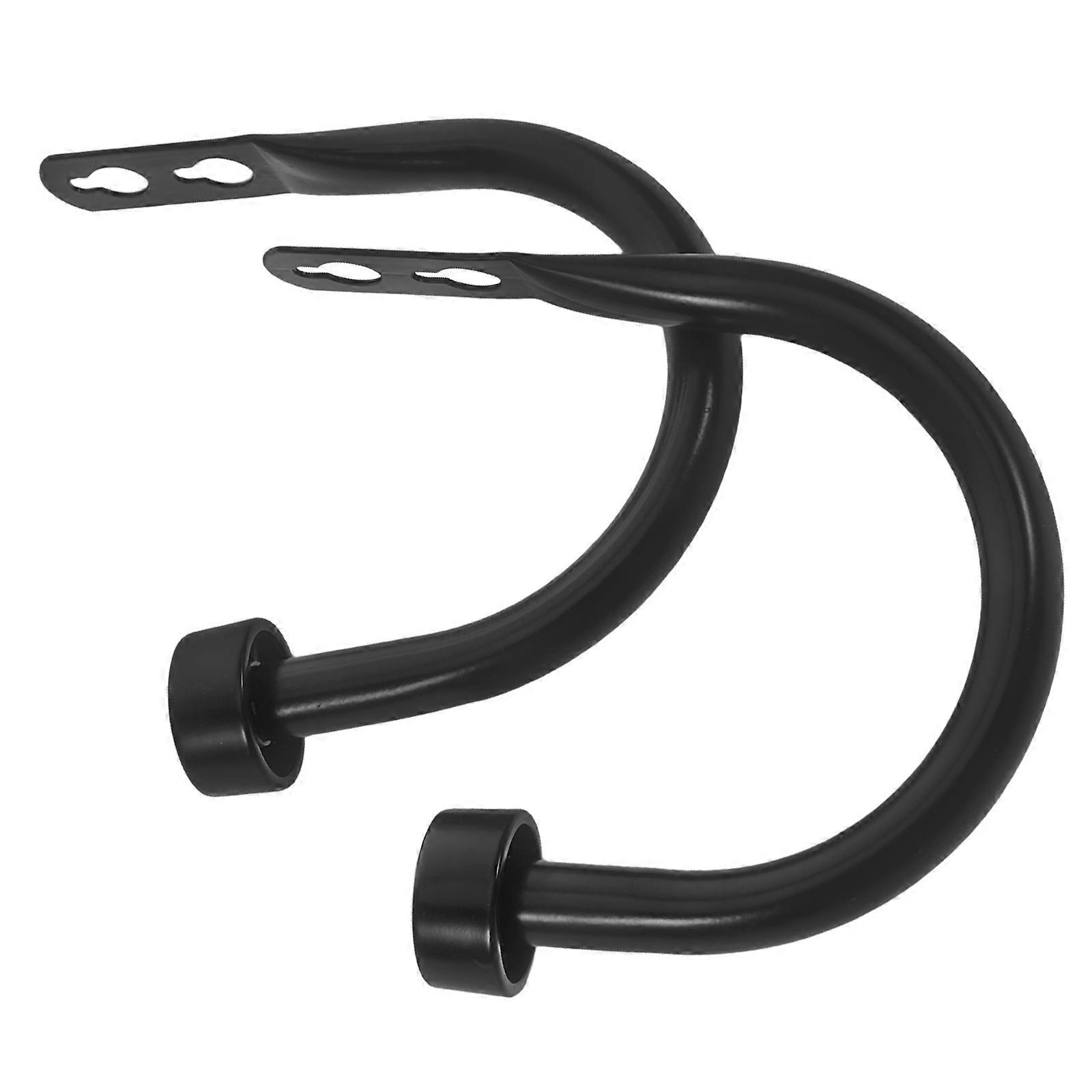 Black Iron Curtain Tiebacks U Shaped Hooks for Curtain Holdbacks 2Pcs