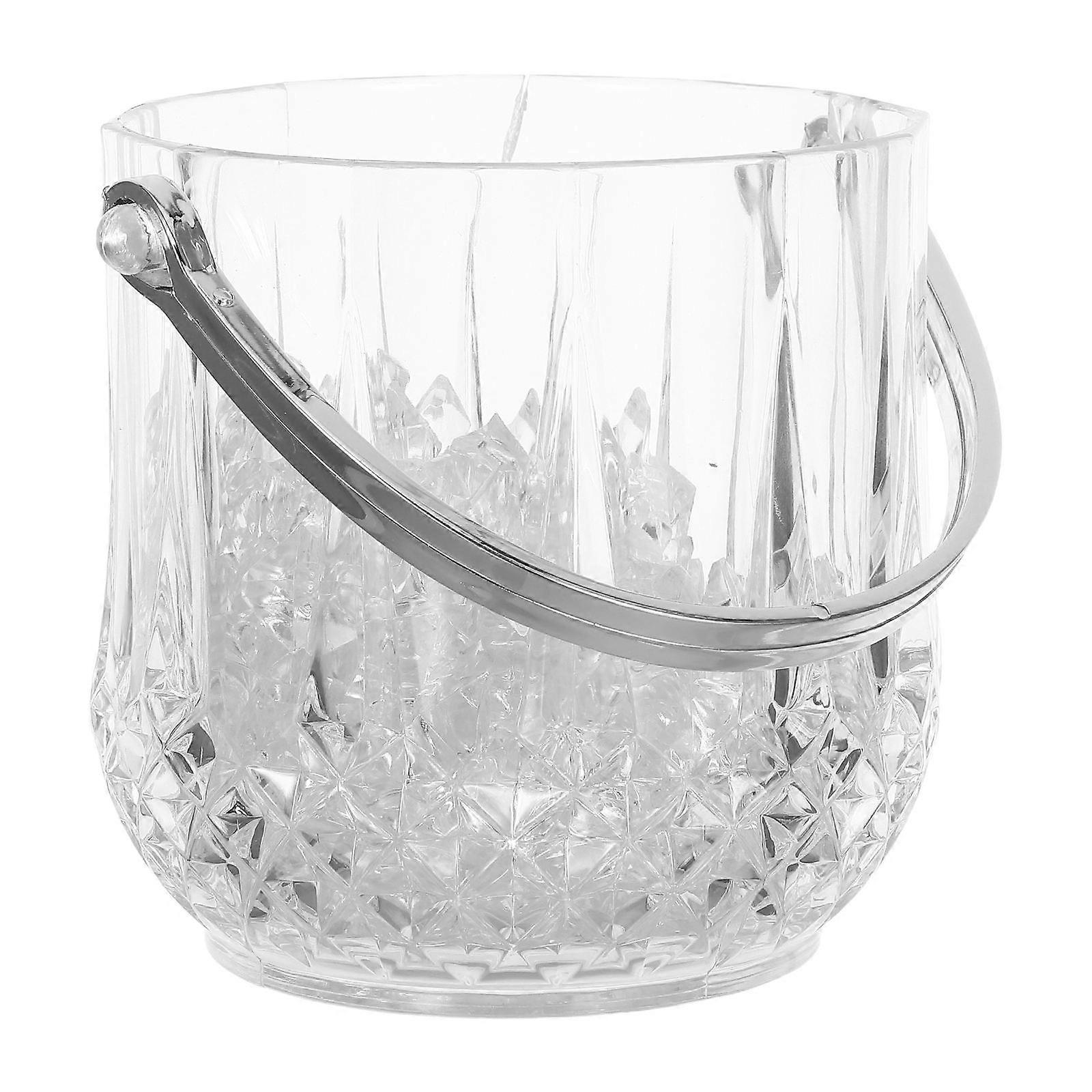 Acrylic Ice Bucket with Handle for Party Use 2Sets Transparent Beverage Tub