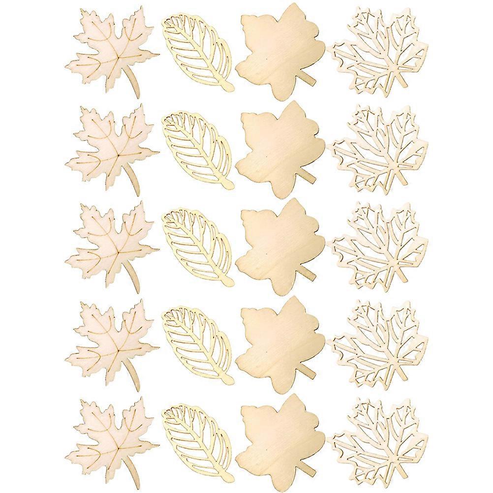 Hand-Painted Leaves Tags for DIY Craft 320Pcs Wood Cutouts Mixed Style