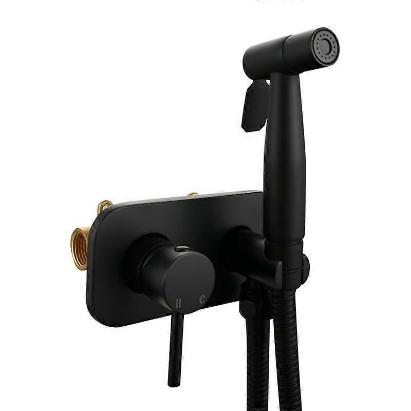Handheld Bidet Sprayer Multifunctional Spray Gun For Toilet And Bathroom Black Hot And Cold Water Single Mode