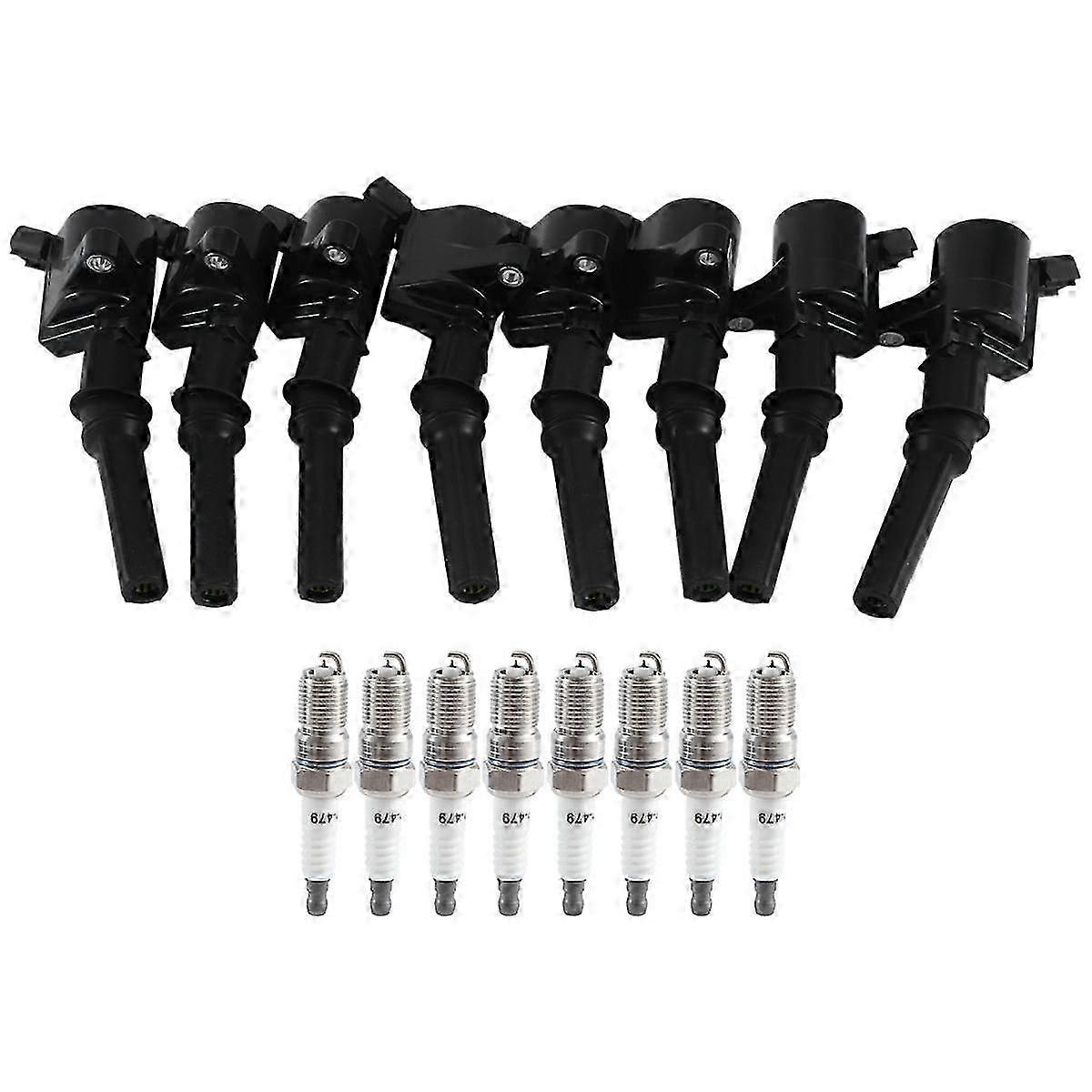 8PCS 3W7Z12029AA SP-479 Ignition Coil&Spark Plug for E-350 E-250 E-150