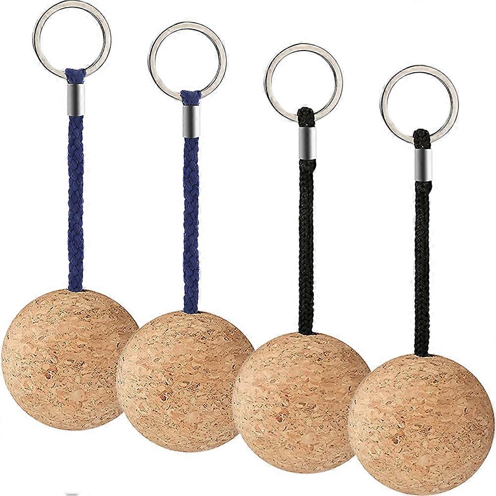 16Pcs Floating Wooden Ball Key Ring Suitable For Water Sports Kayaking Rafting Swimming Beach