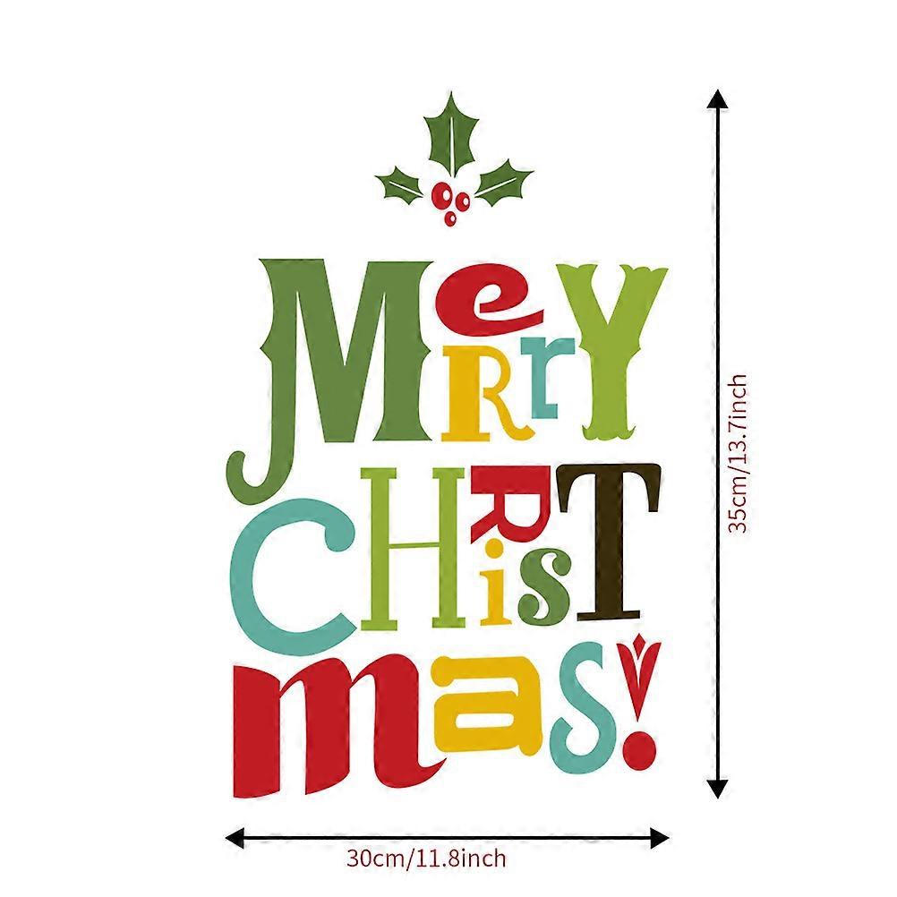Removable Christmas Window Decals For Home Store Cafe Restaurant Assorted Color DIY 1 Set