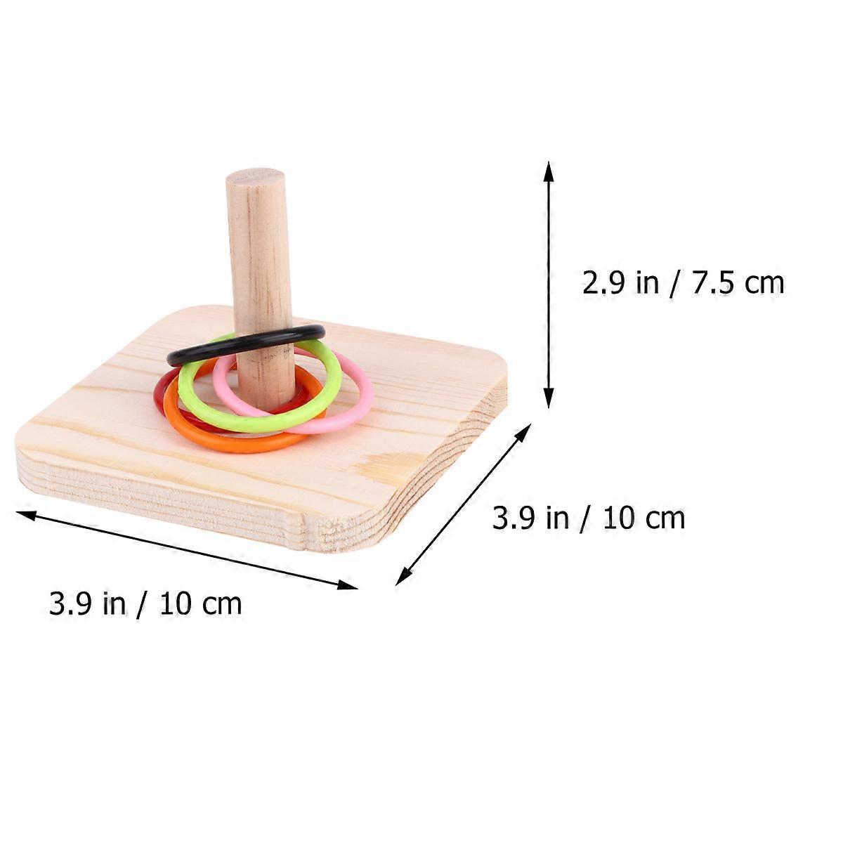Parrot Chew Toys Parrot Interactive Ring Toss Toy Skill Development Playtime Light Yellow Color 5Pcs Rings