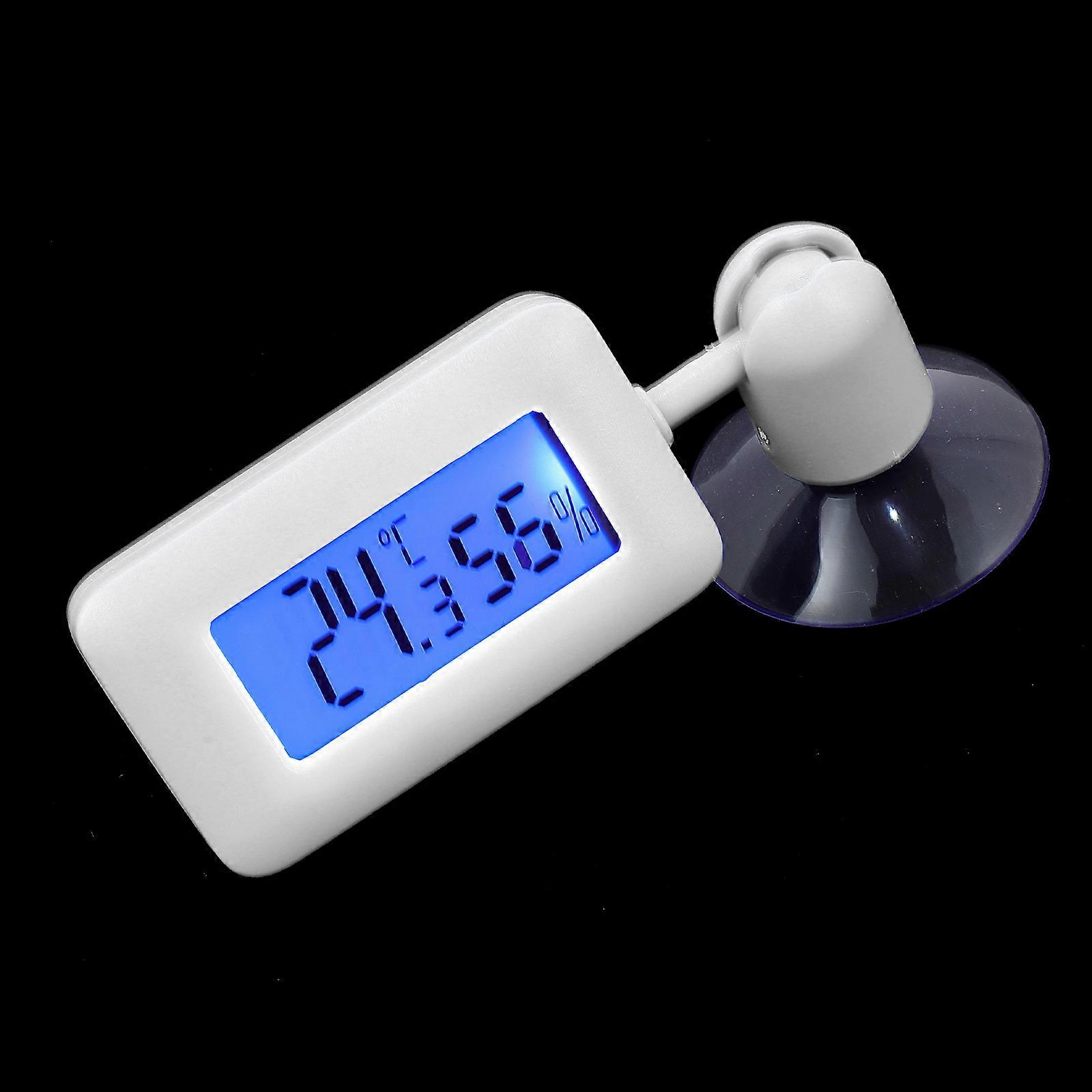 Reptile Tank Accessory Thermometer Suction Cup Aquarium Home Use Abs White Humidity Measuring 1Pack