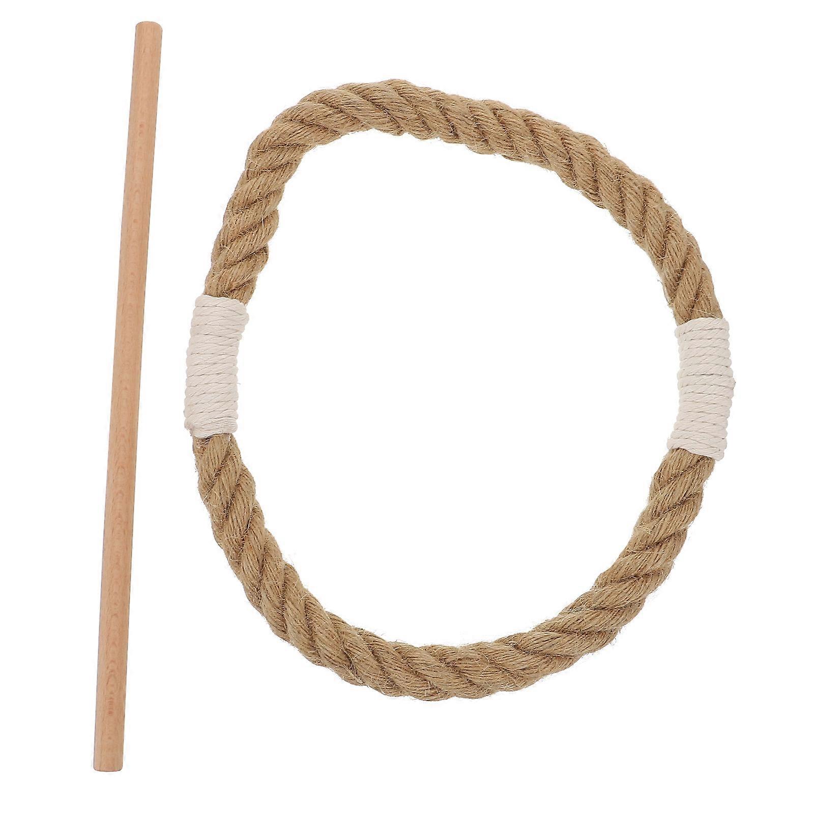 Hemp Rope Curtain Fixing Buckle with Wood for Home Use 1Pcs