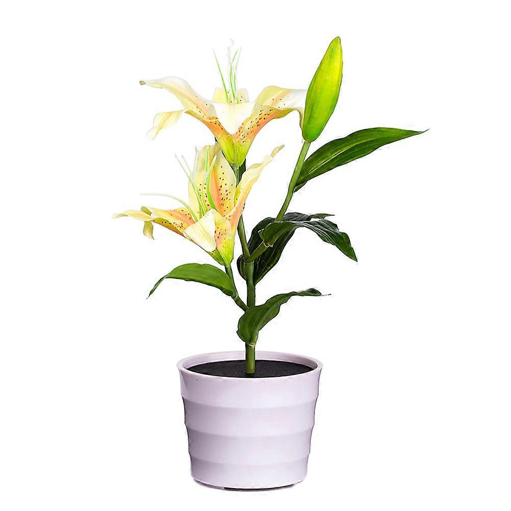Flower Lamp Solar Power LED Artificial Lily Light for Lighting Use