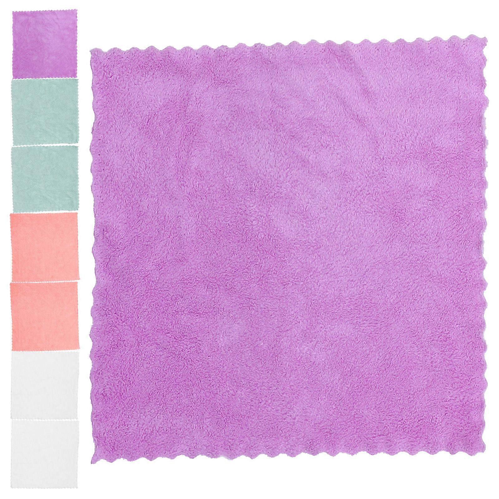 Coral Fleece Towels Square Face Towels for Cleaning 16Pcs Assorted Colors
