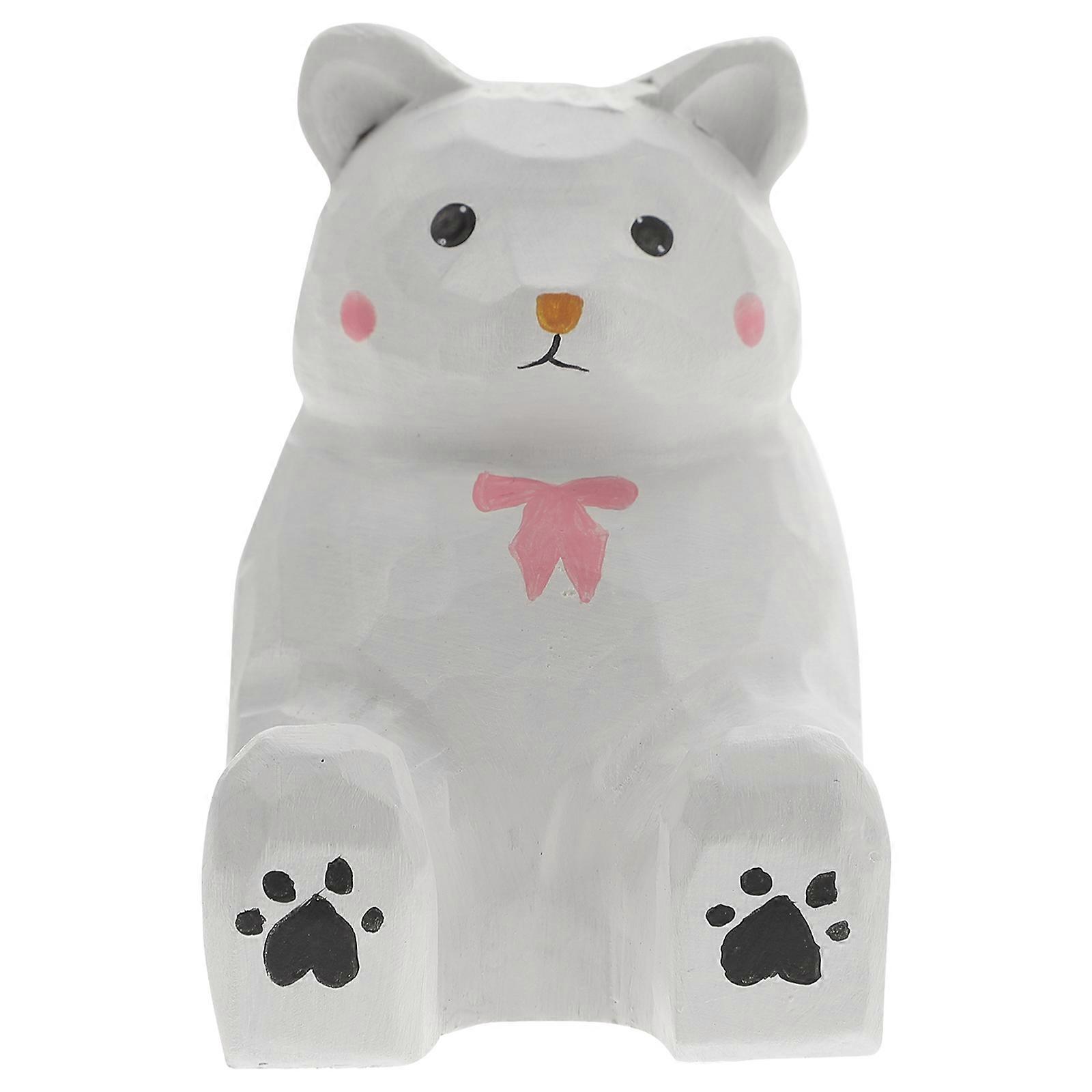 Wooden Bear Shape Cell Phone Stand 2Pcs Stable Support For Office And Home Hands-free Use And Space-saving Decoration 5.5x8.5x8.5cm