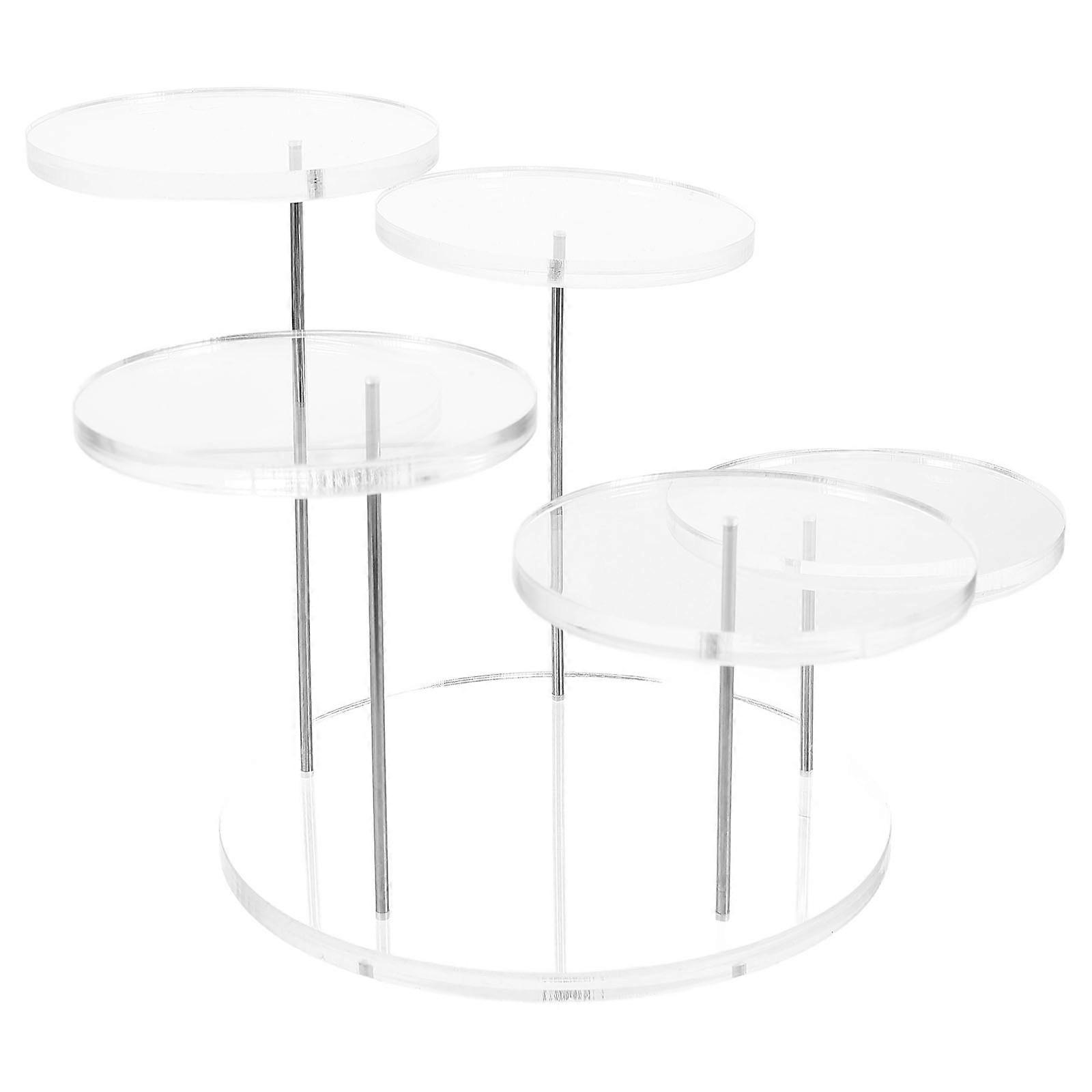 Clear Jewelry Display Stand Multi-layered Riser For Exhibition Rings Accessories 5.5X5X5in 1Set