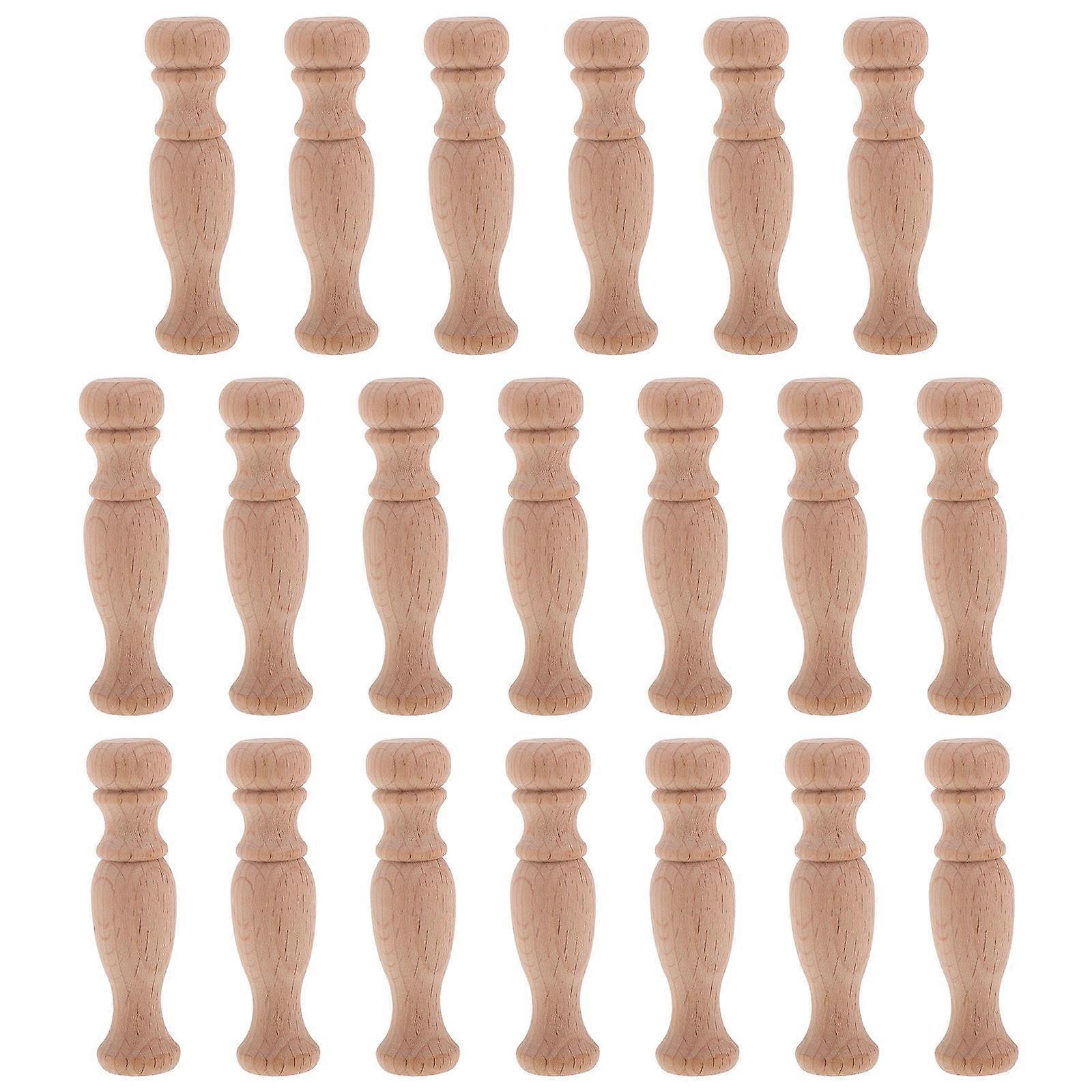 Lot de 100 fuseaux décoratifs en bois beige pour armoire