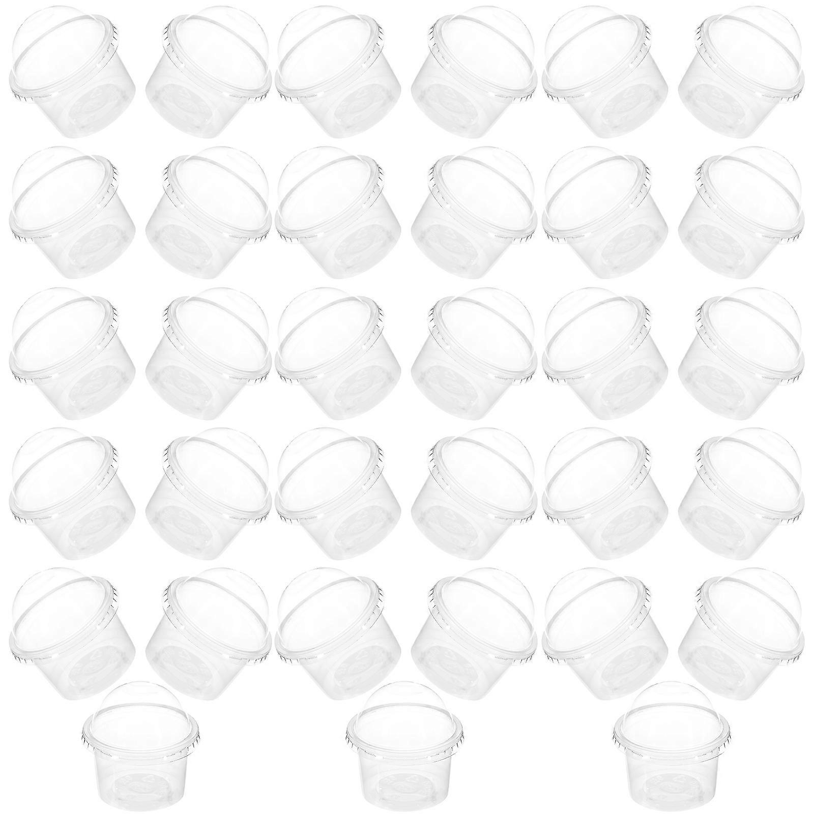 100Pcs Plastic Dessert Cups with Lids for Soup Ice Cream Sundaes Catering Home Use Made of Transparent Pp Material