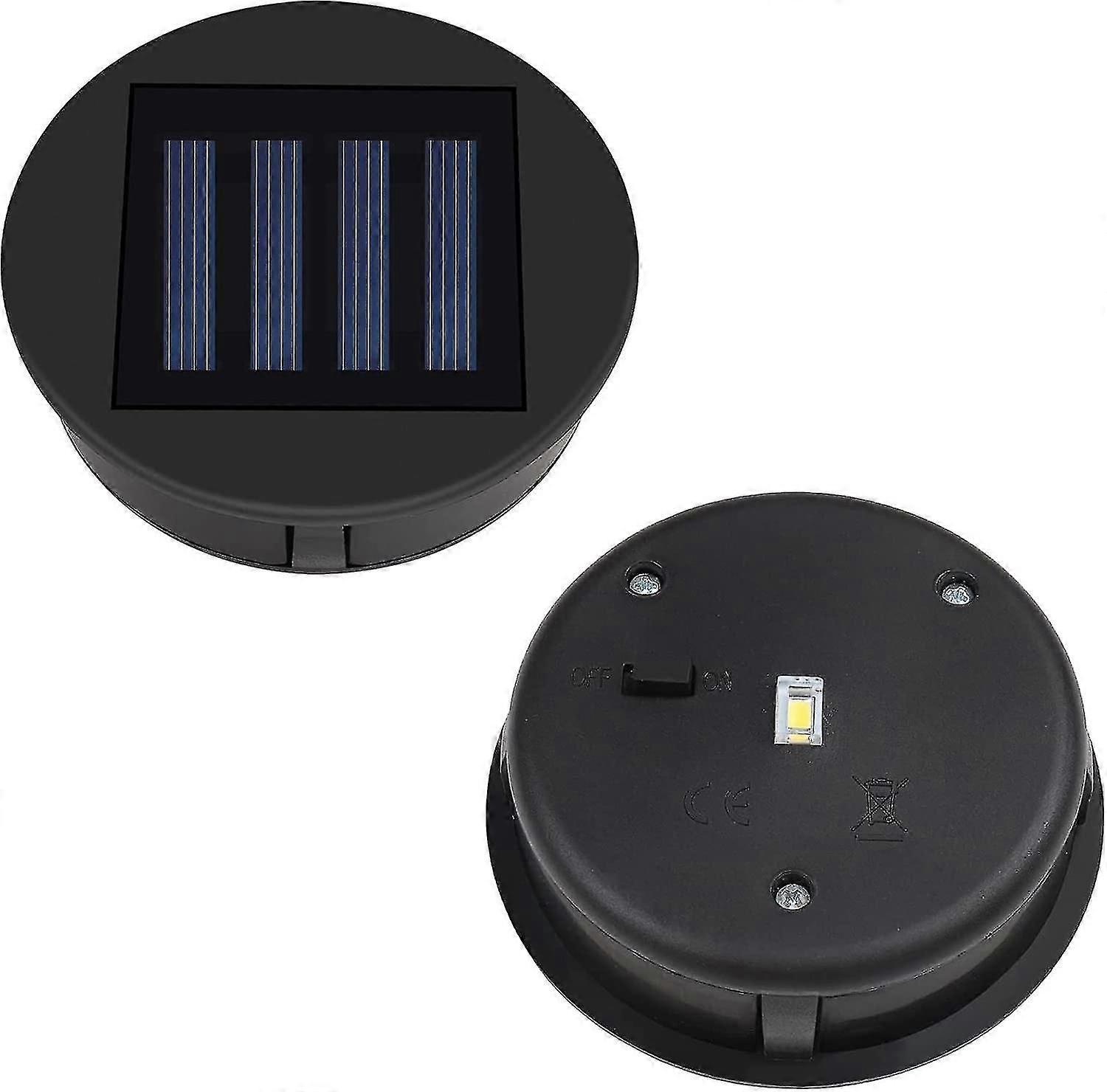 Ersatz-Solarleuchte mit LED-Glühbirne, 2er-Pack Ersatz-Solarabdeckungen, Panel mit LED-Solarlaterne