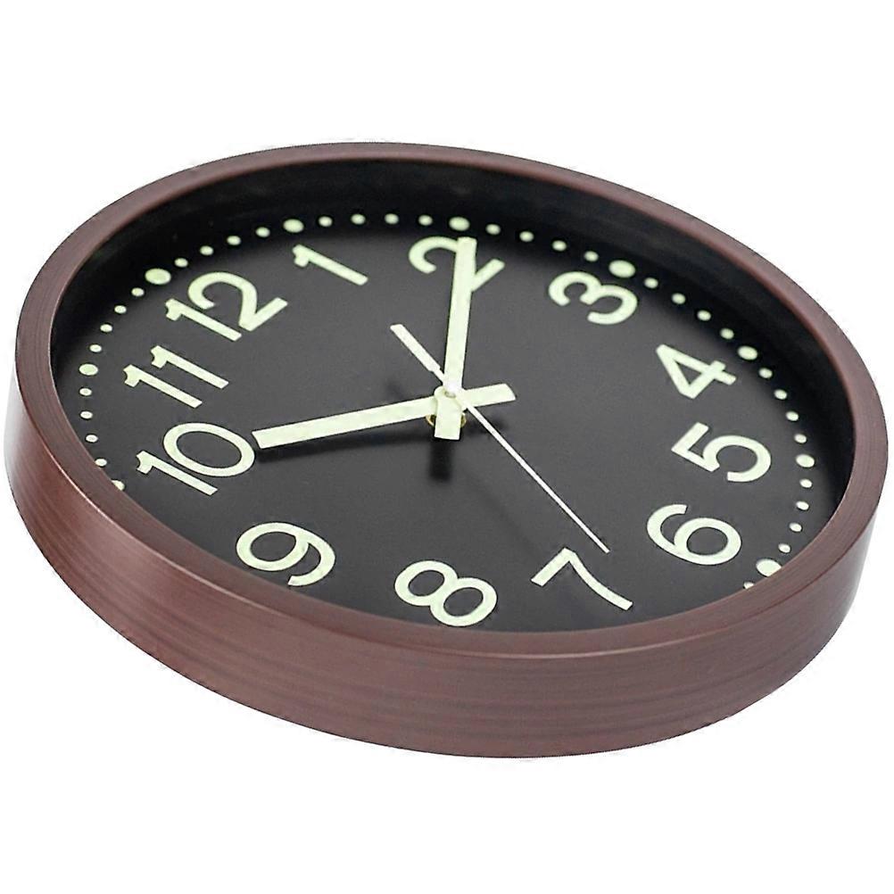 Luminous Wall Clock Wooden Round Wall-Mounted Mute Clock 3Pcs for Timing