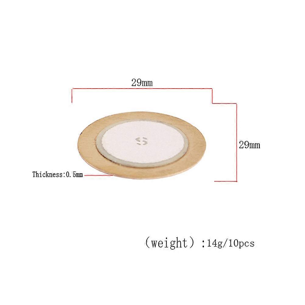 Piezoelectric Disks 10 Pcs Round Acoustic Instrument Component 29mm Diameter Multi Vibration Sensors