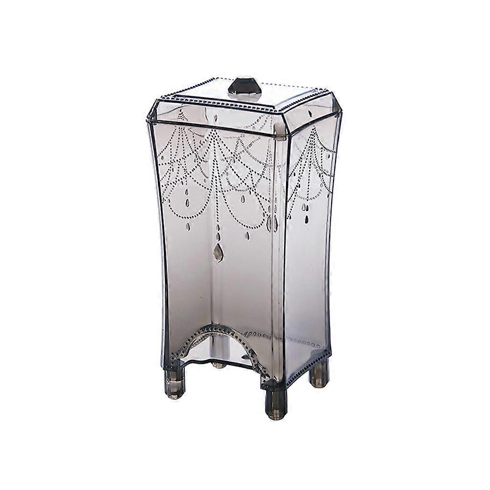 Cotton Pad Organizer for Storage 2Pcs Square Storage Container Transparent Grey