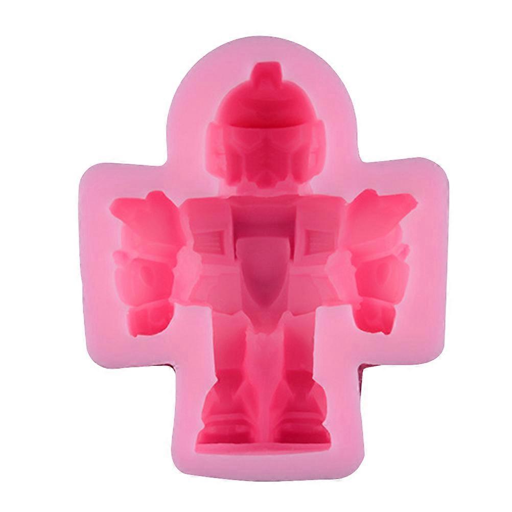 Polymer Clay Molds Robot Shape Silicone for Decorating 2Pcs Pink Tool