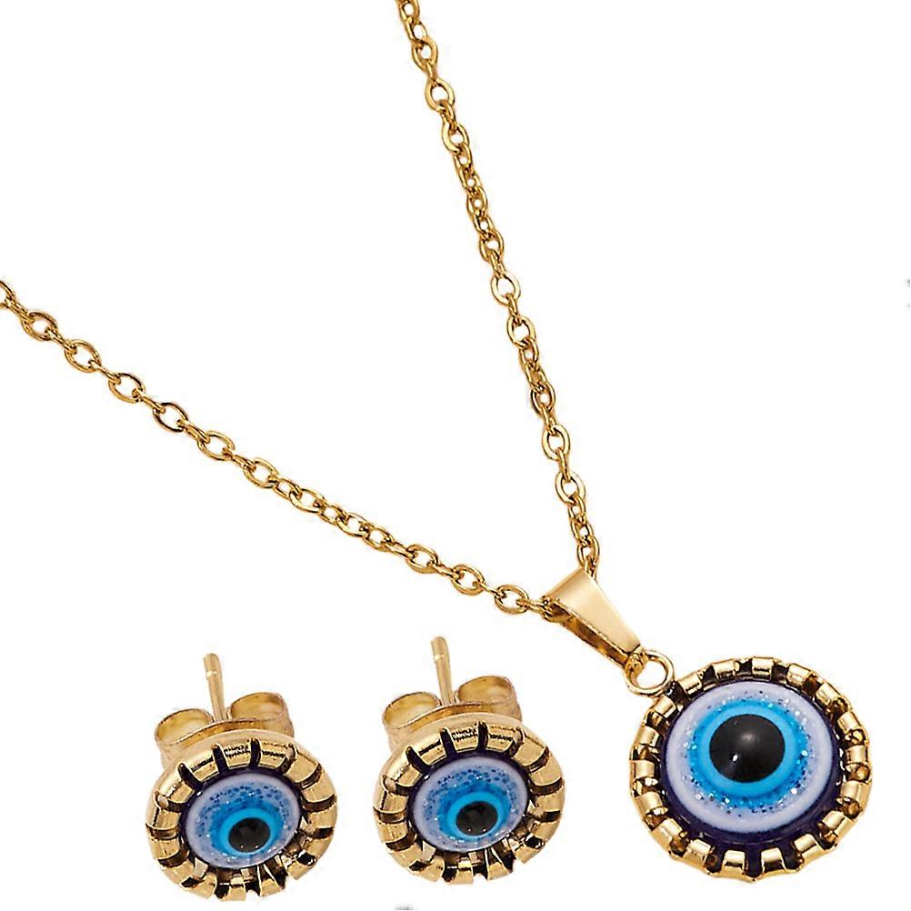 Eye Necklace Earring Set For Women In Assorted Color With Protective Charm And Chic Style 1 Set