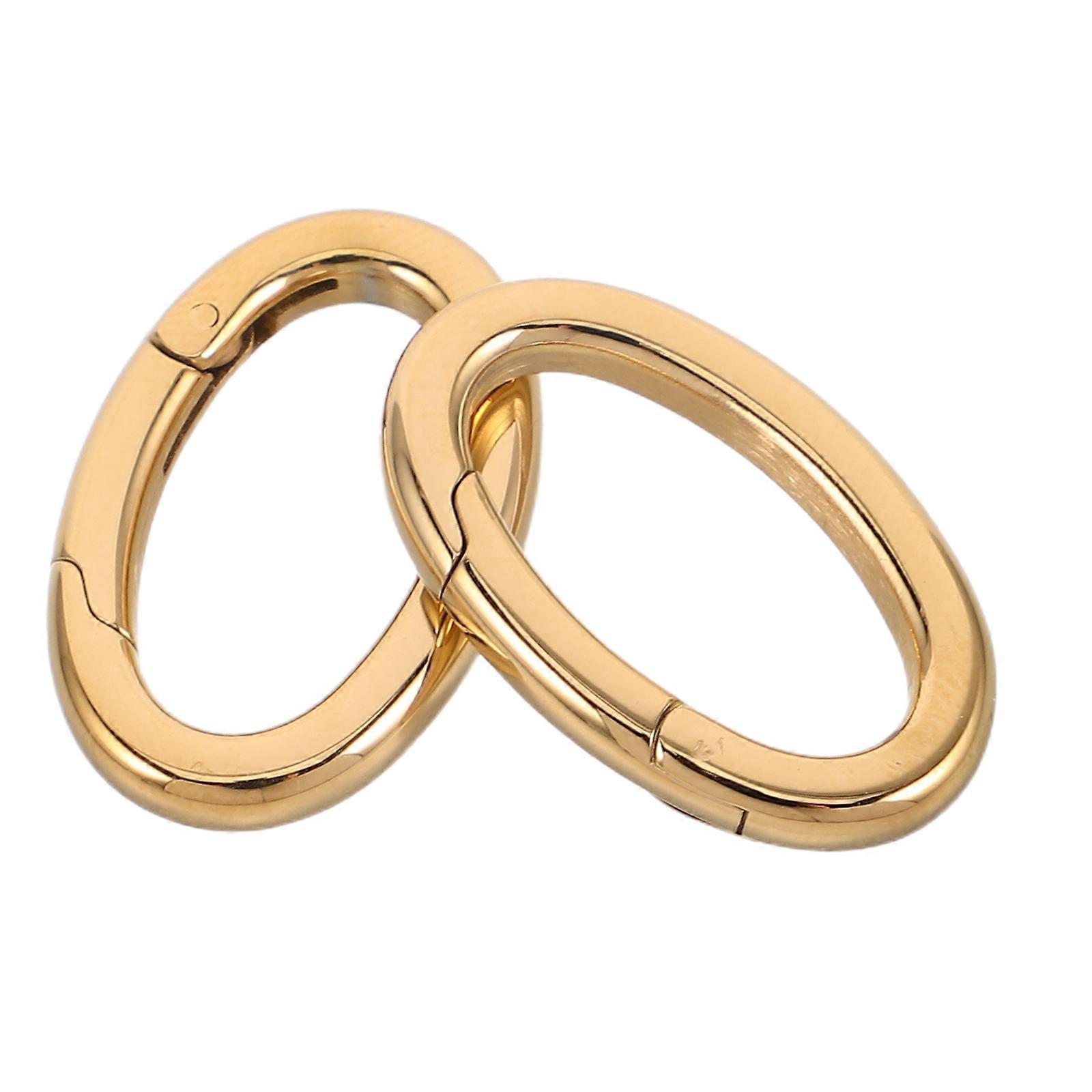 DIY Oval Clasp Carabiner Golden Stainless Steel Spring Clasp 8Pcs Set