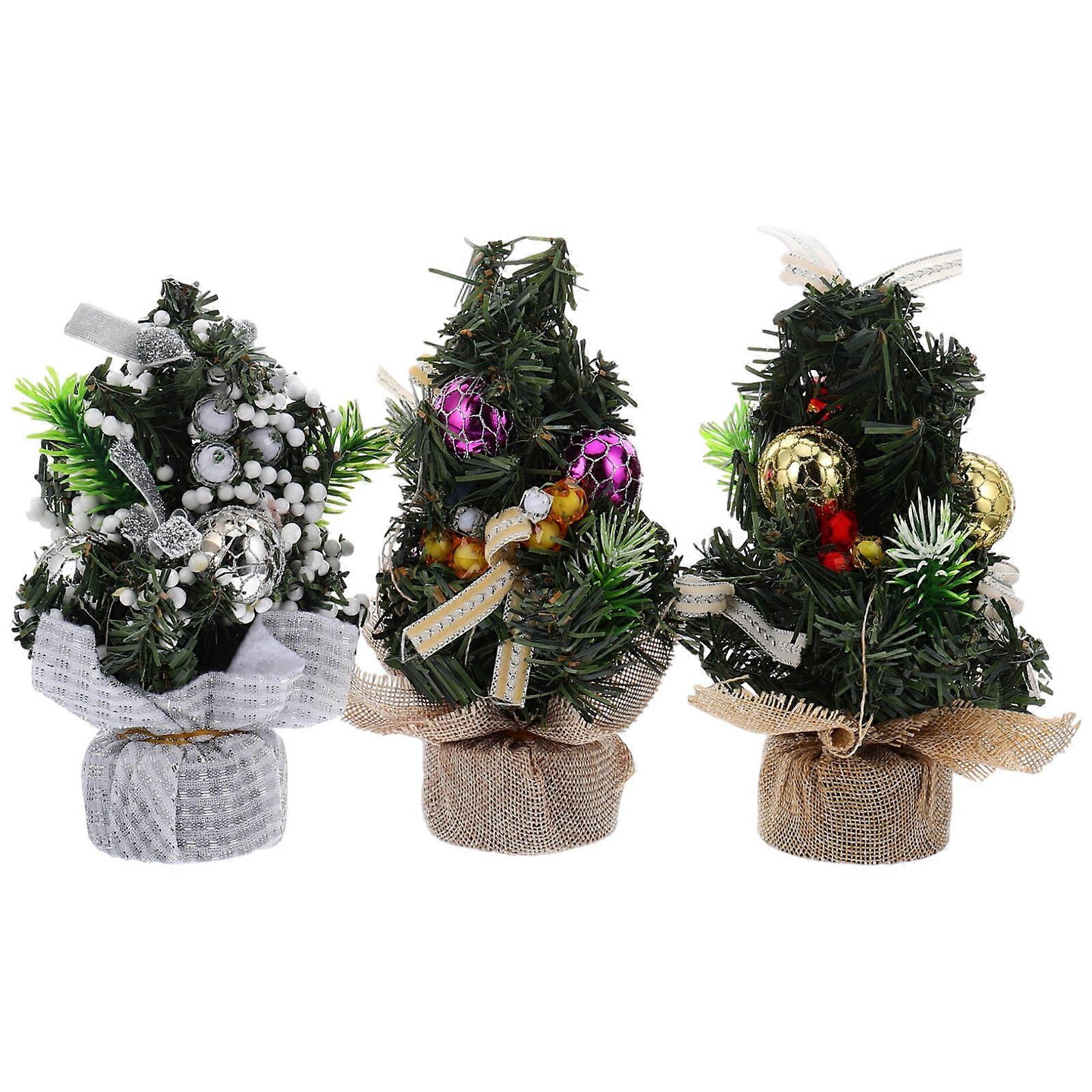 Plastic Christmas Tree Xmas Tree Decor for Decoration 6Pcs Set