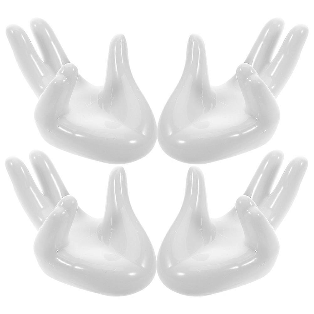 Egg Holder White Ceramic Hand Shaped for 12Pcs Easter Egg Display