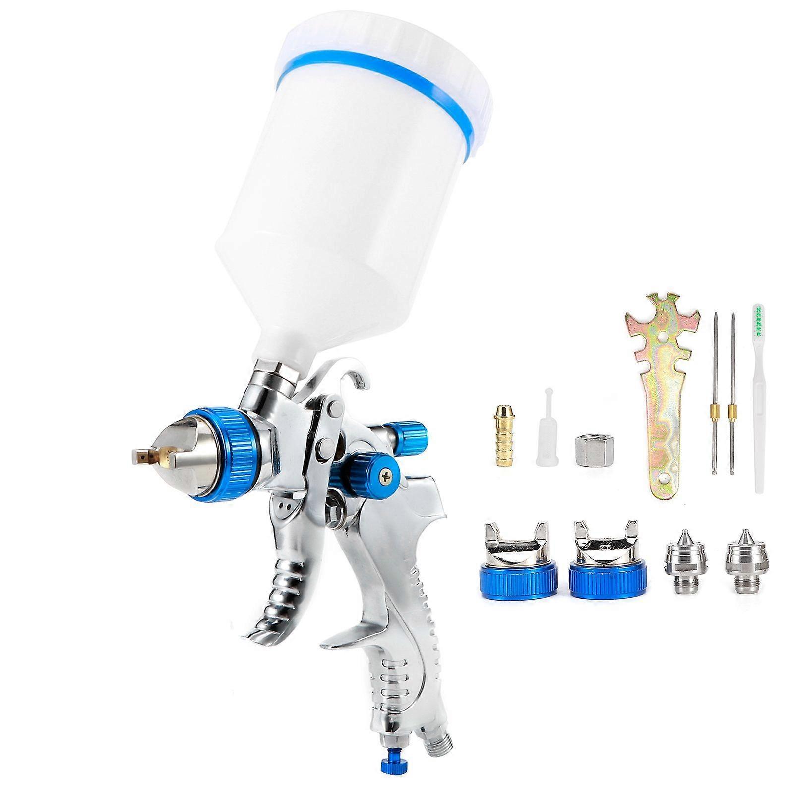 HVLP Paint Spray Guns Kit 600CC Capacity Gravity Feed Automobile Painting Sprayer with 3 Nozzles