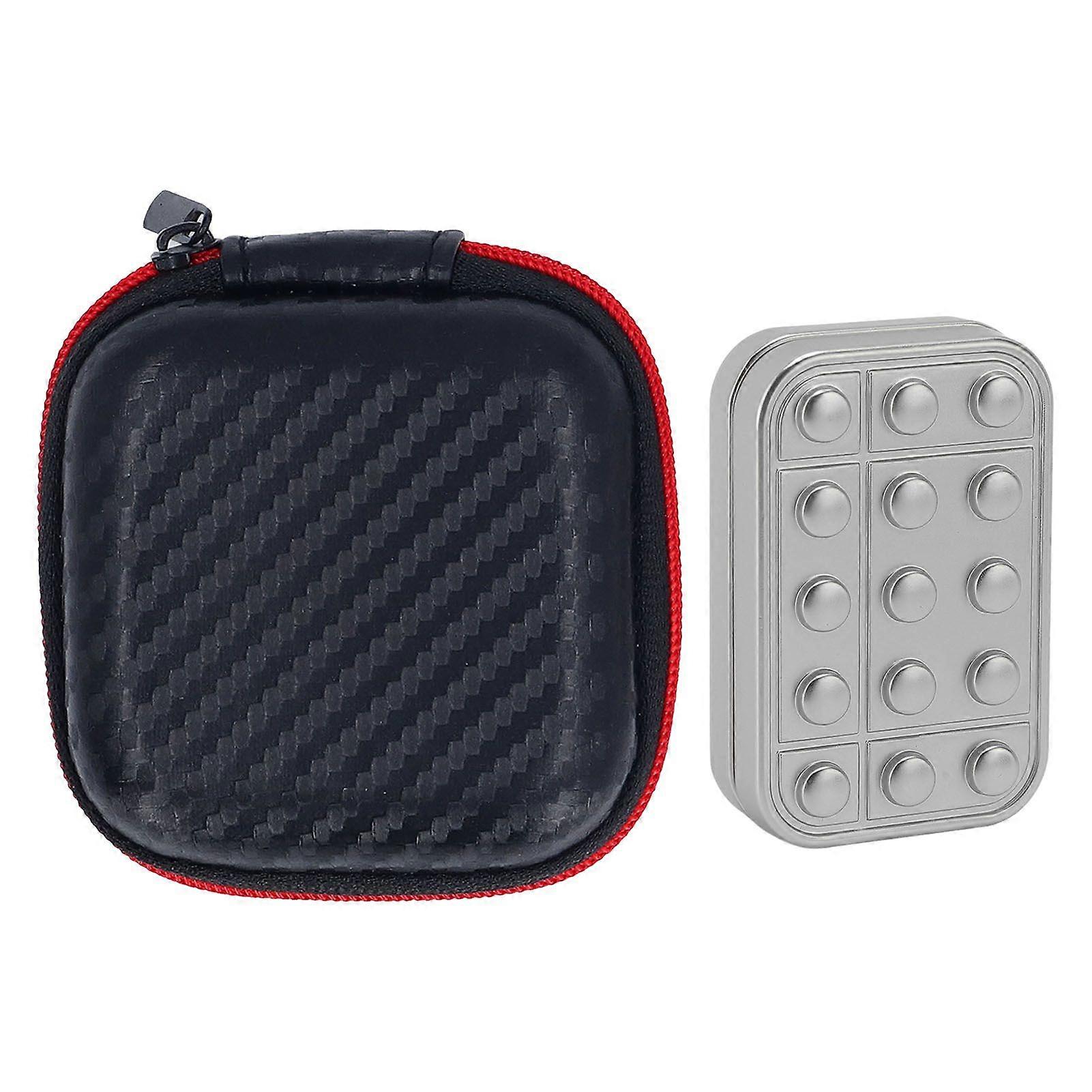 Metal Haptic Push Slider Enhance Attention Textured Pattern Portable Fingertip Slider for Busy Hand Silver