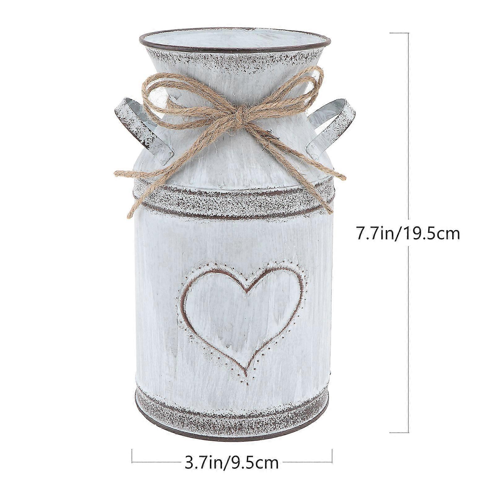 Plant Pot Iron Vase with Heart Pattern for Decorative Use 4Pcs