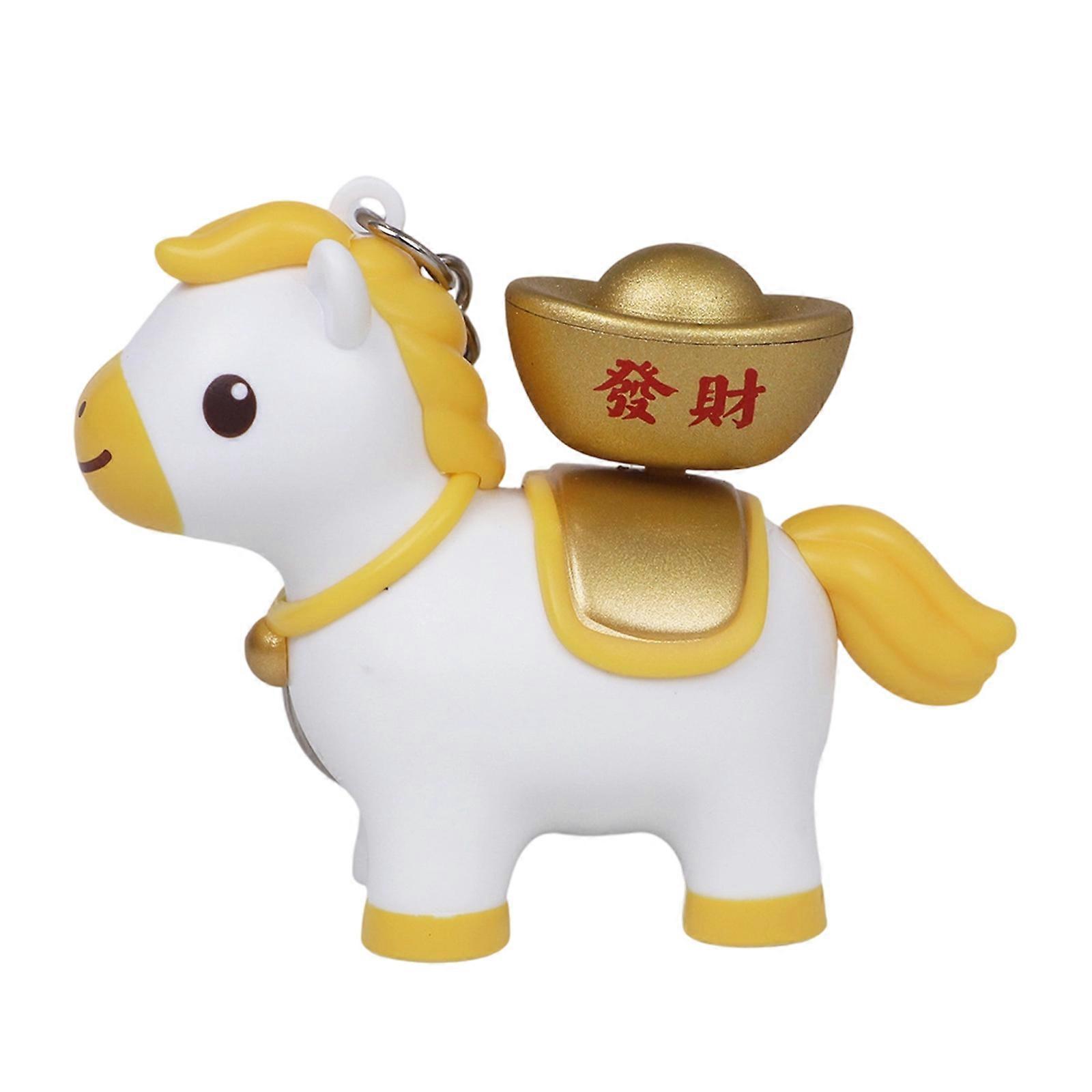 Playful Rotating Horse Keychain Lightweight Compact Design Multiple Colors Horse Charm Keyring For Backpacks Purses  Yellow