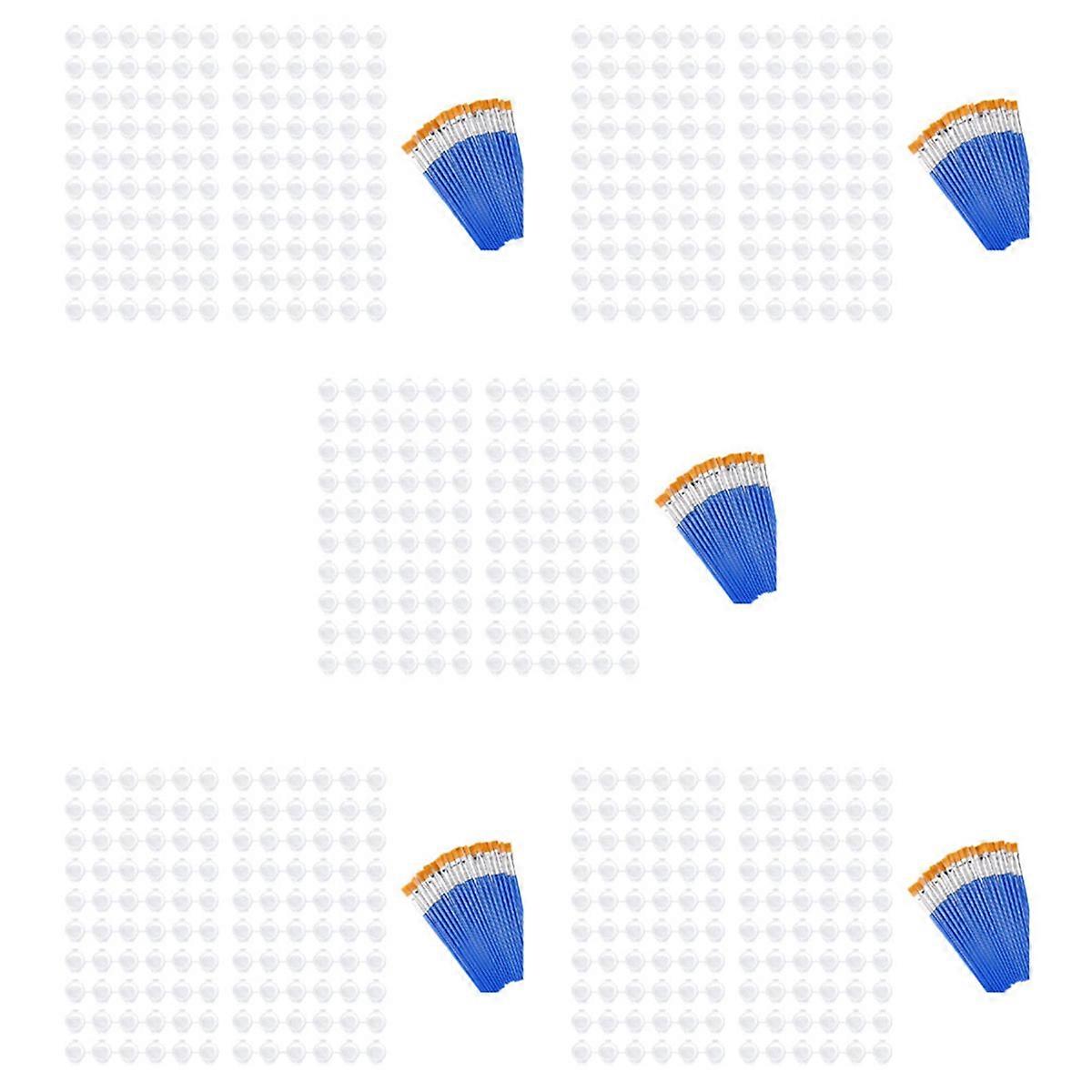 20Strips 120Pots Empty Paint Pots Clear Containers and 20Pcs Brushes