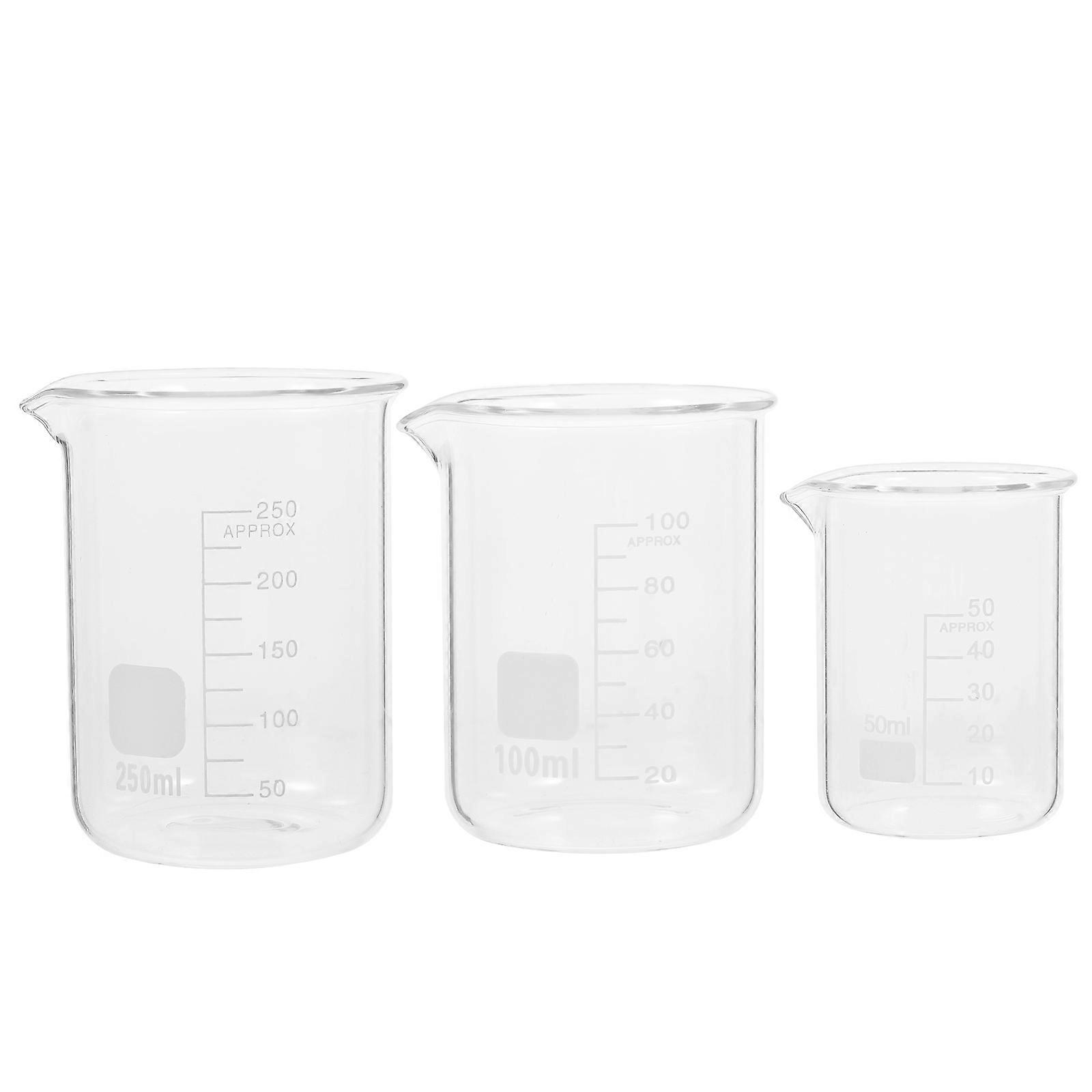 Glass Beaker for Measuring with 3Pcs Graduated Measuring Cup Set