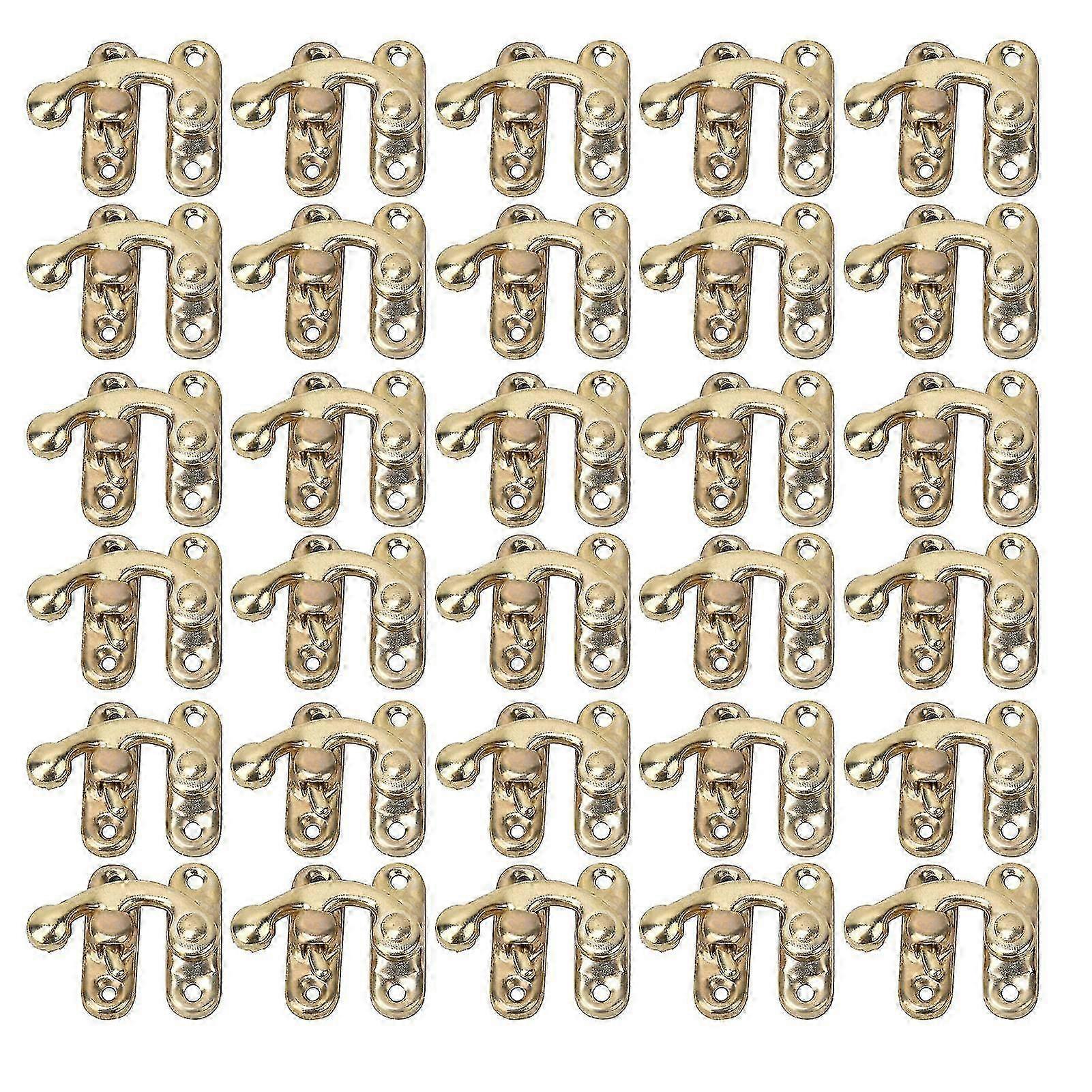30 Pcs Hasp Hook Retro Style Iron Latch Hook Hasp For Jewelry Gift Boxes 3.2 X 2.8cmyellow Left Latch Hook Hasp 26s