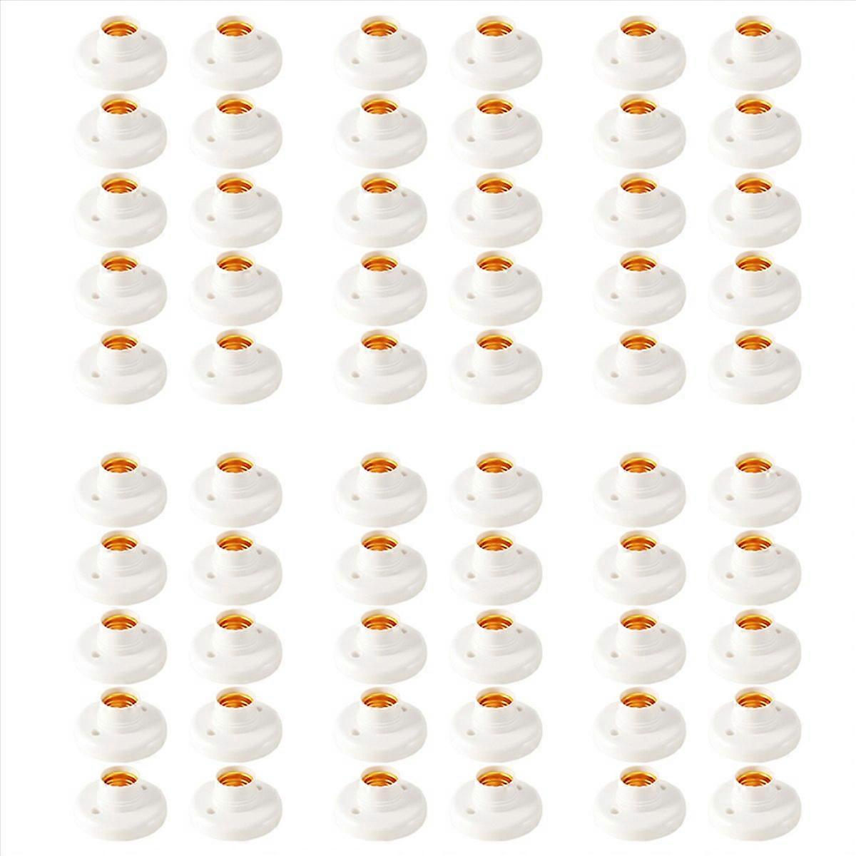 60Pcs E27 Plastic Screw Lamp Holder Round Lamp Holder Bulb Socket Holder Adapter