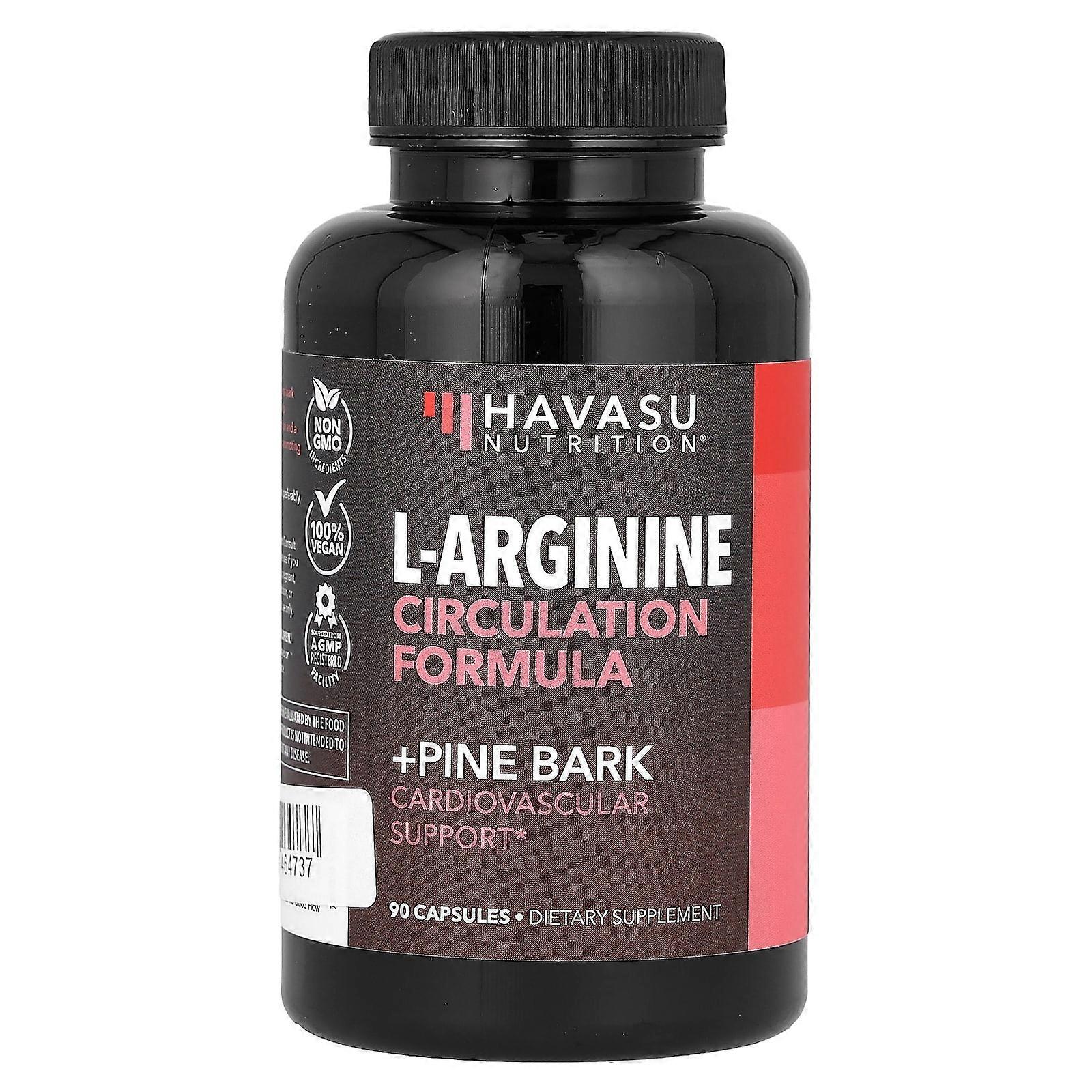 L-Arginine Circulation Formula + Pine Bark, 90 Capsules