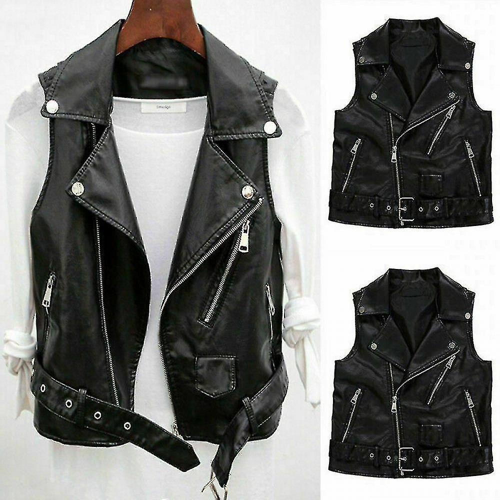 Faux Leather Vest For Women