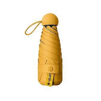 Mini ombrello a capsula con custodia protezione UV protezione solare Ombrello a 5 pieghe impermeabile antivento a 6 costole Ombrello da pioggia da sole portatile per uomini e donne