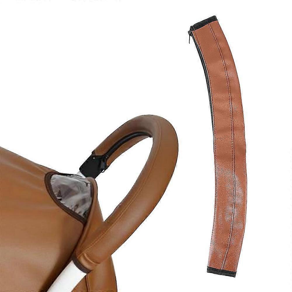 Leather Stroller Handle With Zipper Stroller Armrest Pu Stroller Handle Cover